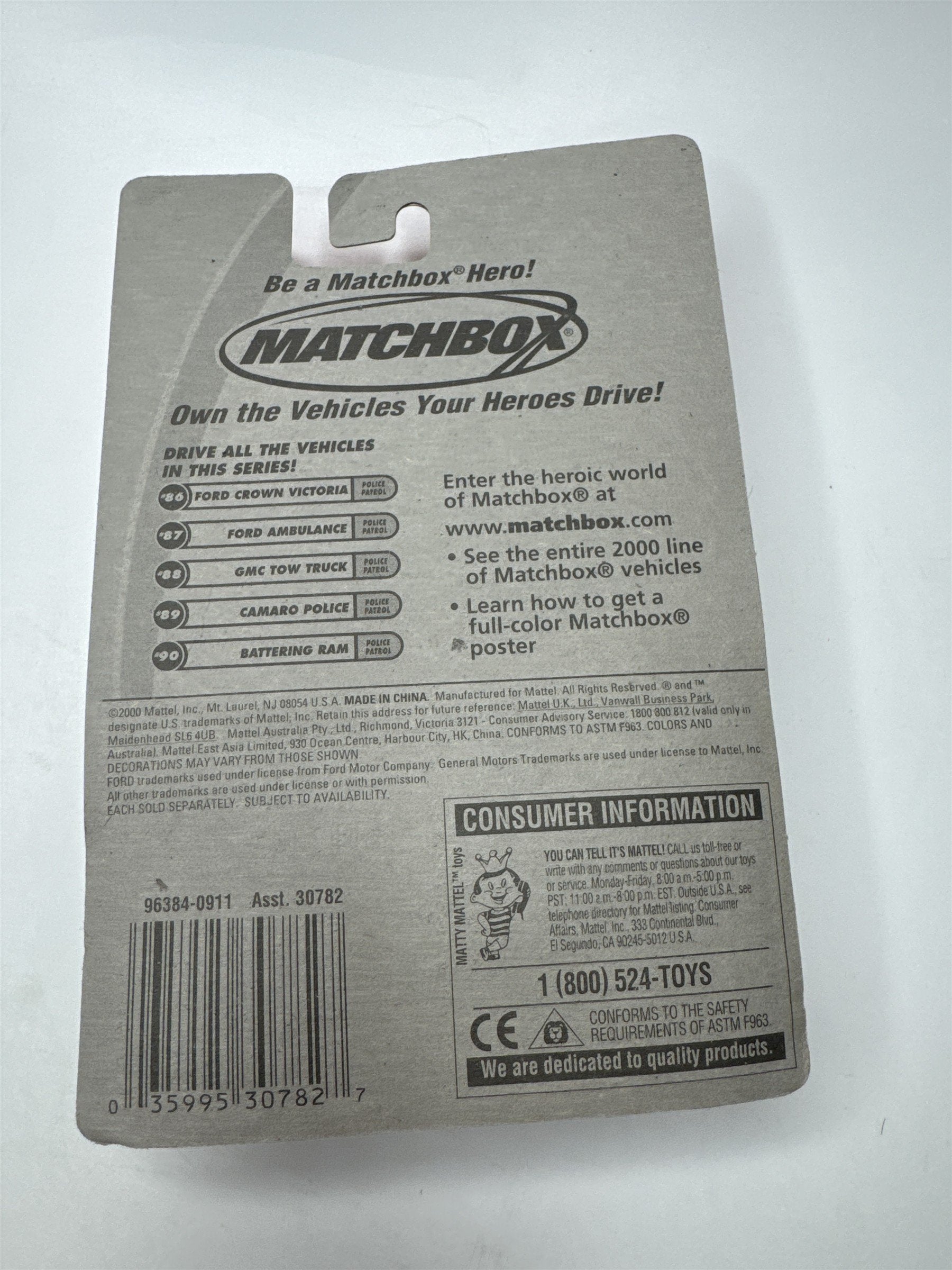 Matchbox #88/100 GMC Tow Truck Police Patrol Ron's Mattel Wheels
