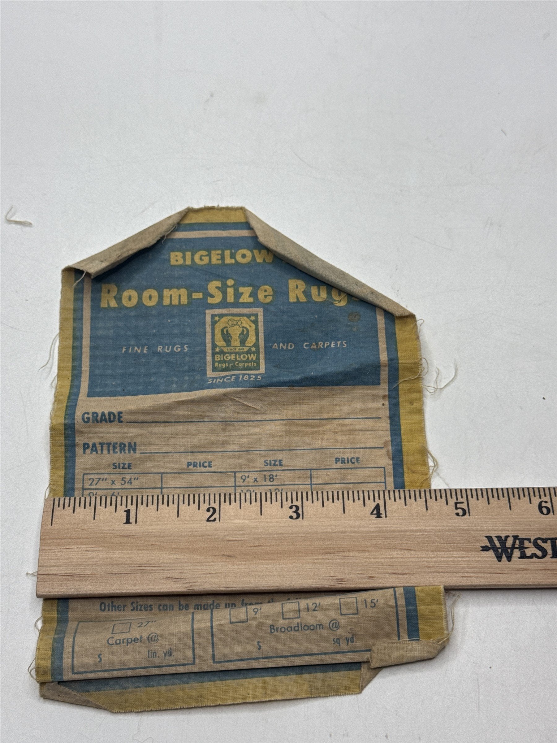 Vtg Bigelow's Room-Size Rugs Fabric Advertisement