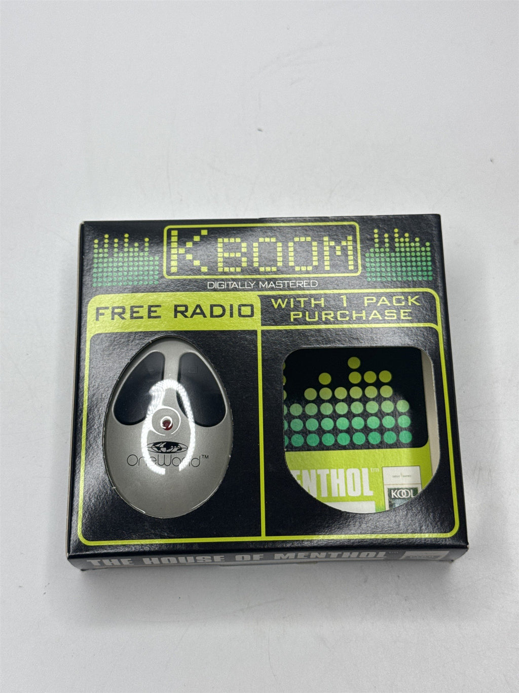Kool Tobacciana Kboom Free OneWorld Radio Promo Gift Advertisement