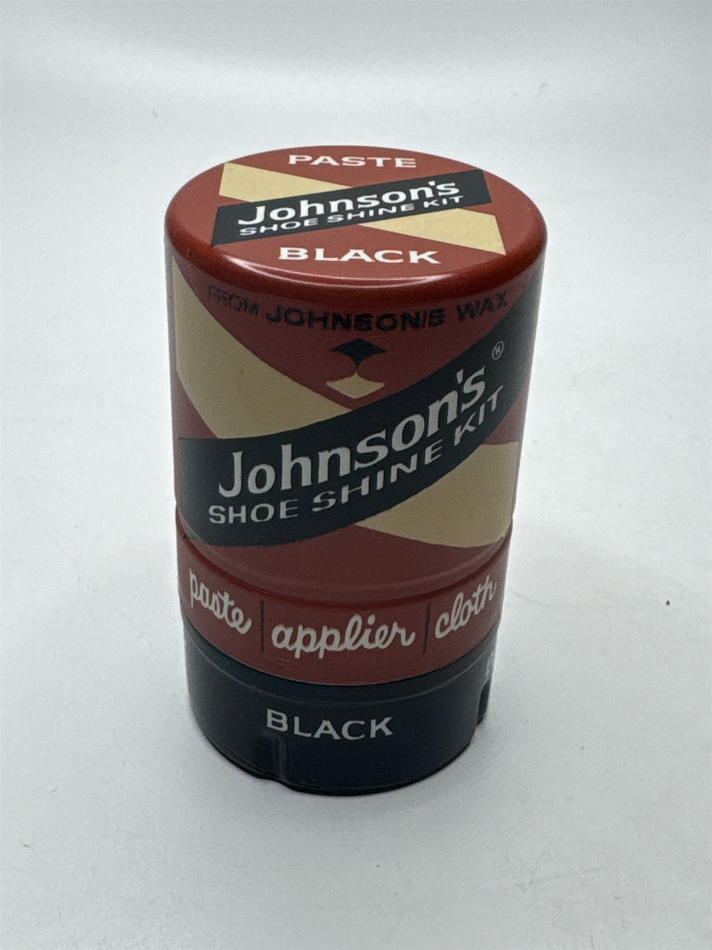 Vintage Johnson's Shoe Shine Kit Black Paste Tin (May Have Some Left)