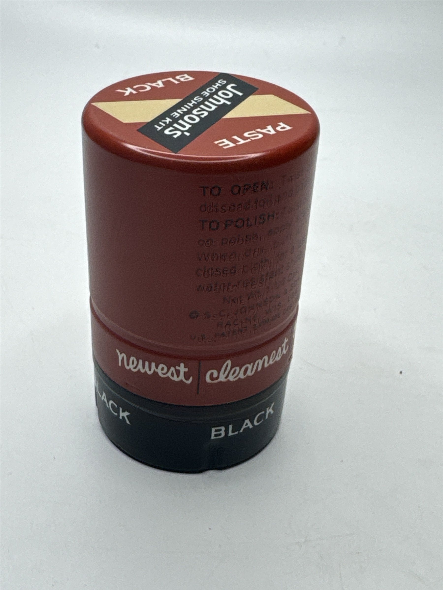 Vintage Johnson's Shoe Shine Kit Black Paste Tin (May Have Some Left)