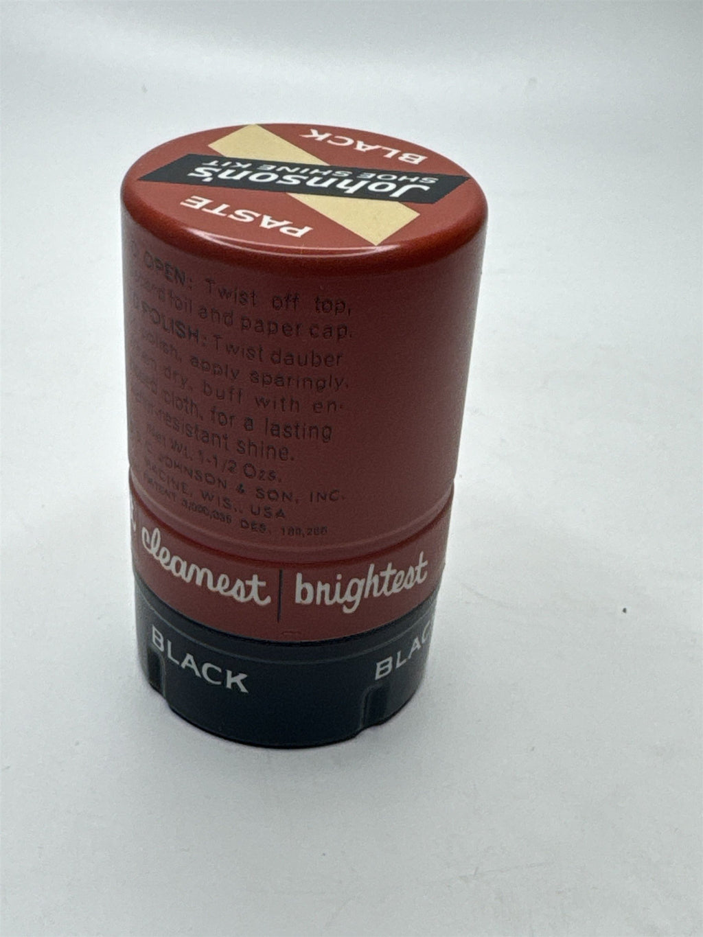 Vintage Johnson's Shoe Shine Kit Black Paste Tin (May Have Some Left)