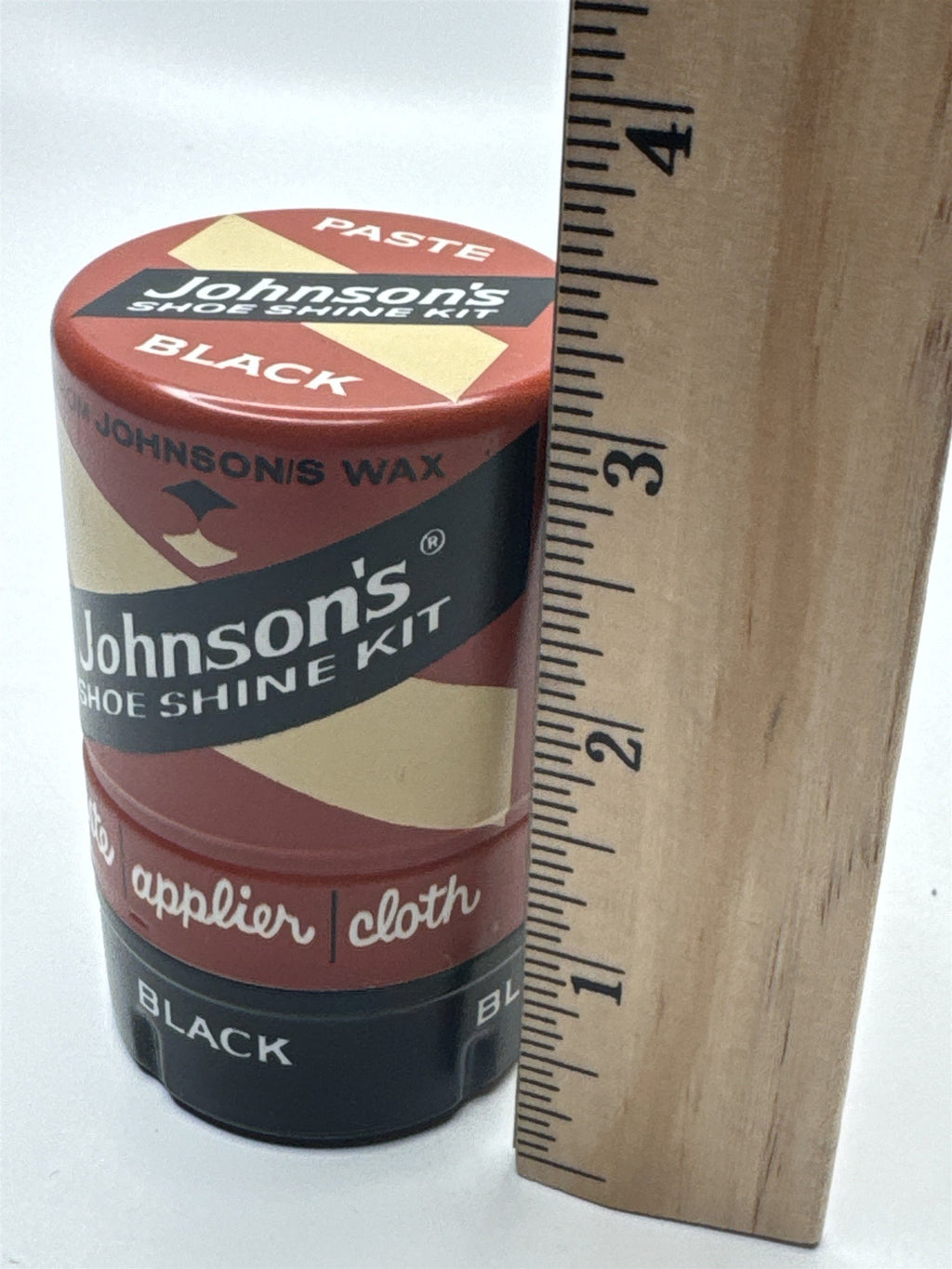 Vintage Johnson's Shoe Shine Kit Black Paste Tin (May Have Some Left)