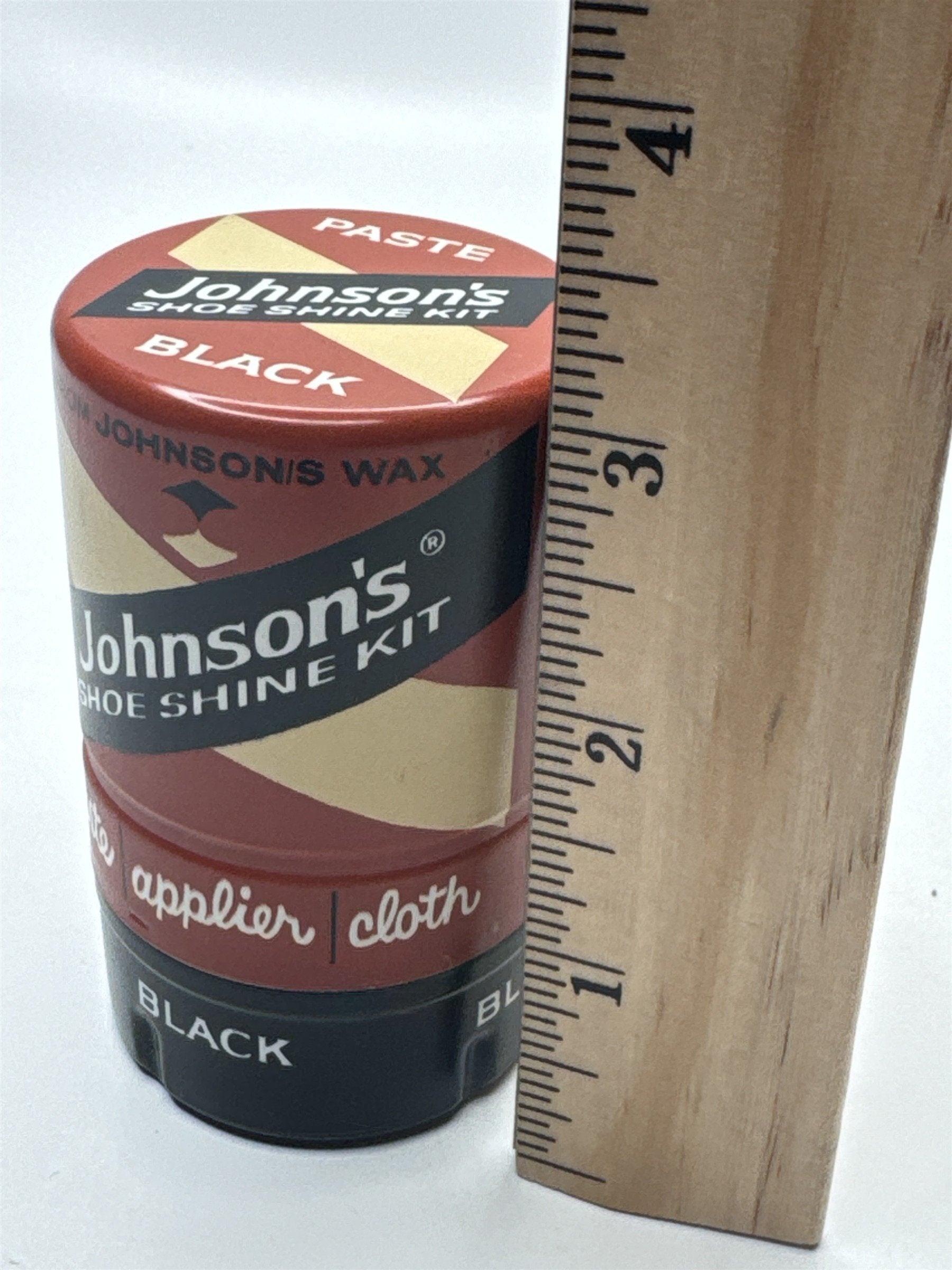 Vintage Johnson's Shoe Shine Kit Black Paste Tin (May Have Some Left)