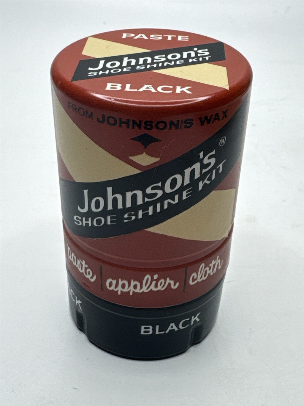 Vintage Johnson's Shoe Shine Kit Black Paste Tin (May Have Some Left)