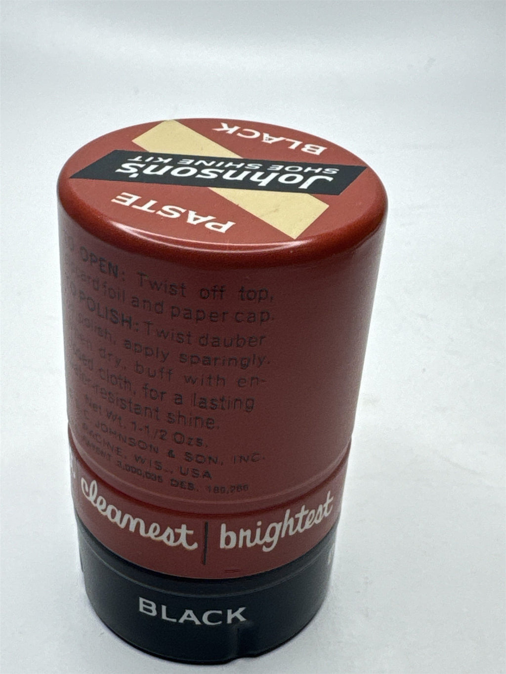 Vintage Johnson's Shoe Shine Kit Black Paste Tin (May Have Some Left)