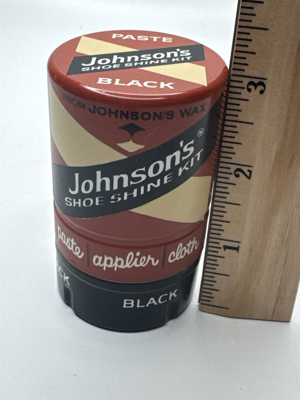 Vintage Johnson's Shoe Shine Kit Black Paste Tin (May Have Some Left)