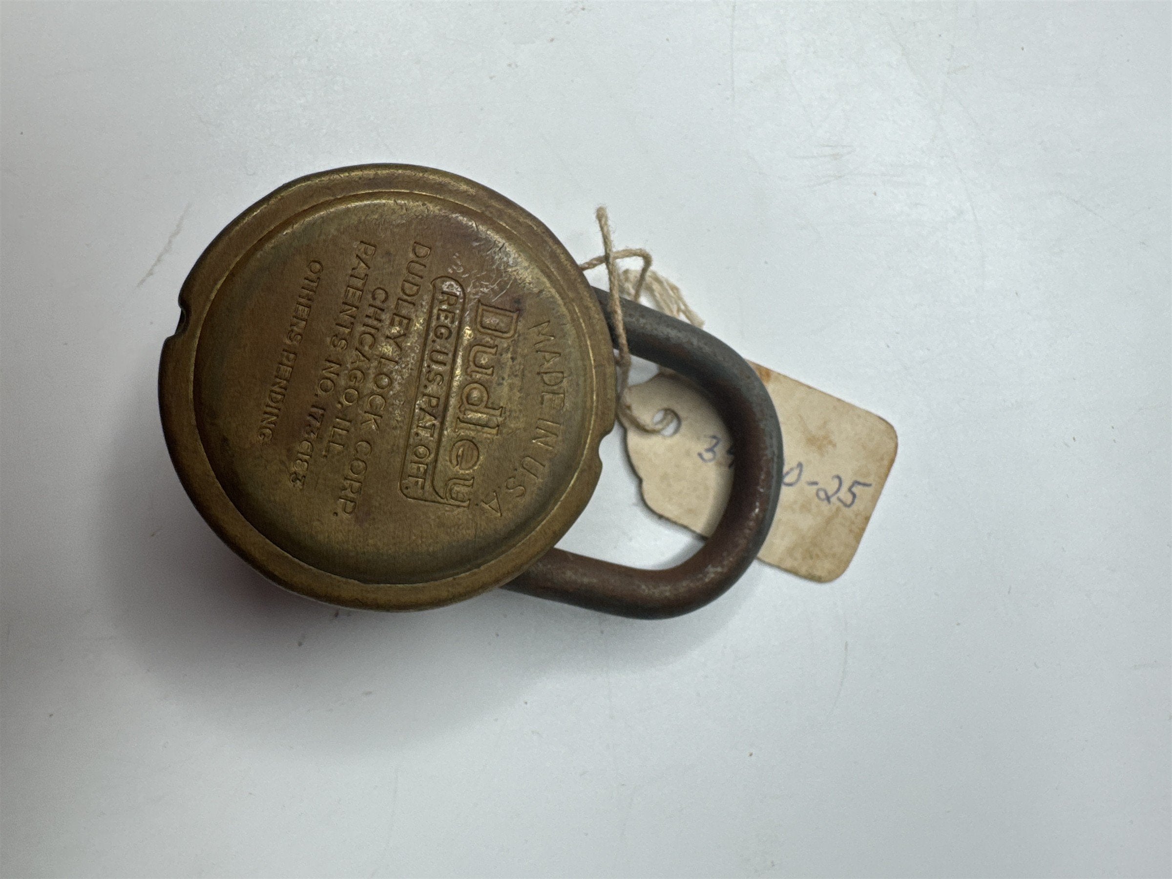 Vintage Dudley Lock Corp Chicago Black Dial Combination Lock (May Not Work)