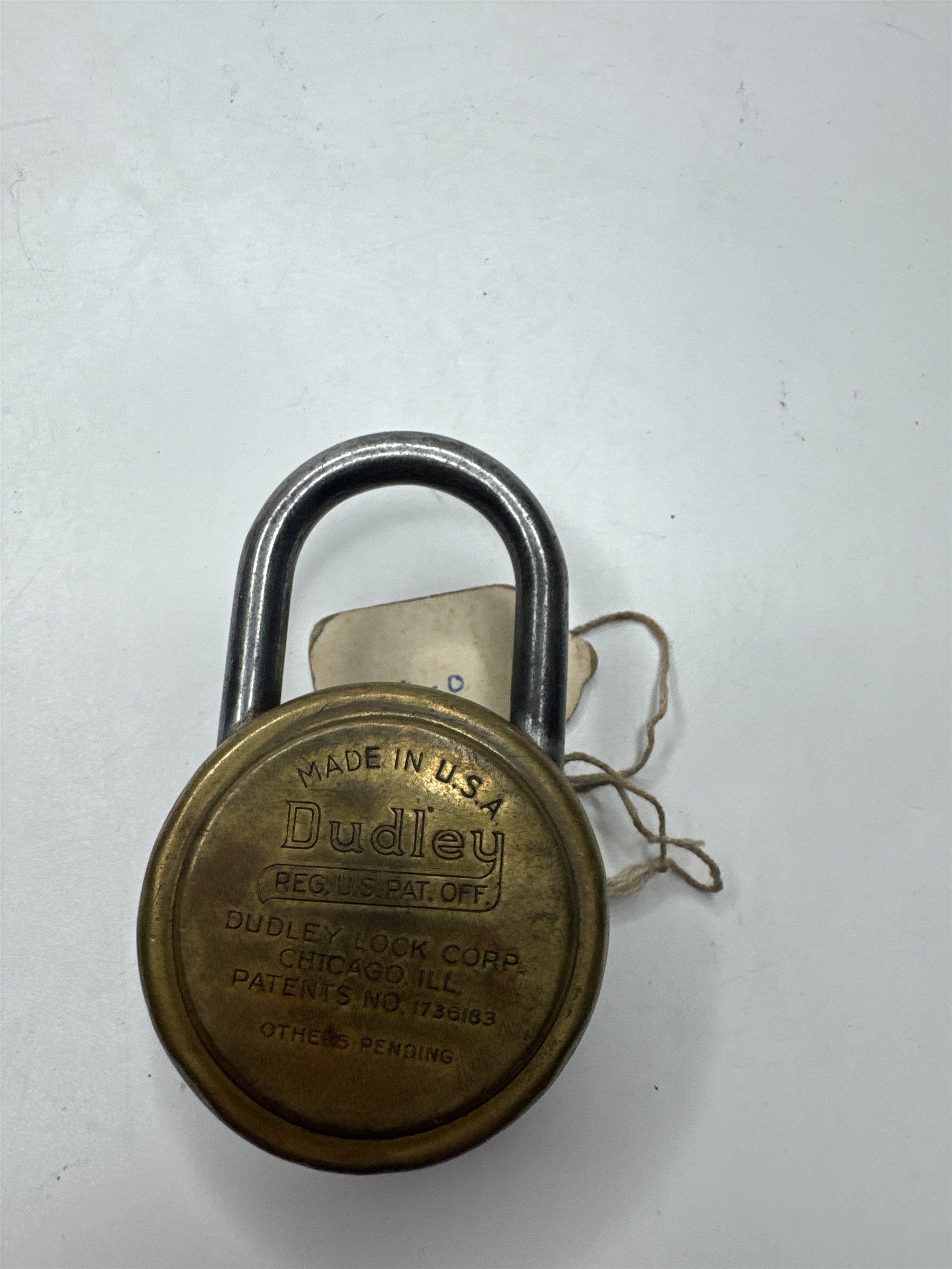 Vintage Dudley Lock Corp Chicago Black Dial Combination Lock (May Not Work)