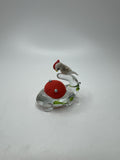 Vintage Hand Blown Miniature Glass Bird on a Branch Nest Pin/Needles Holder