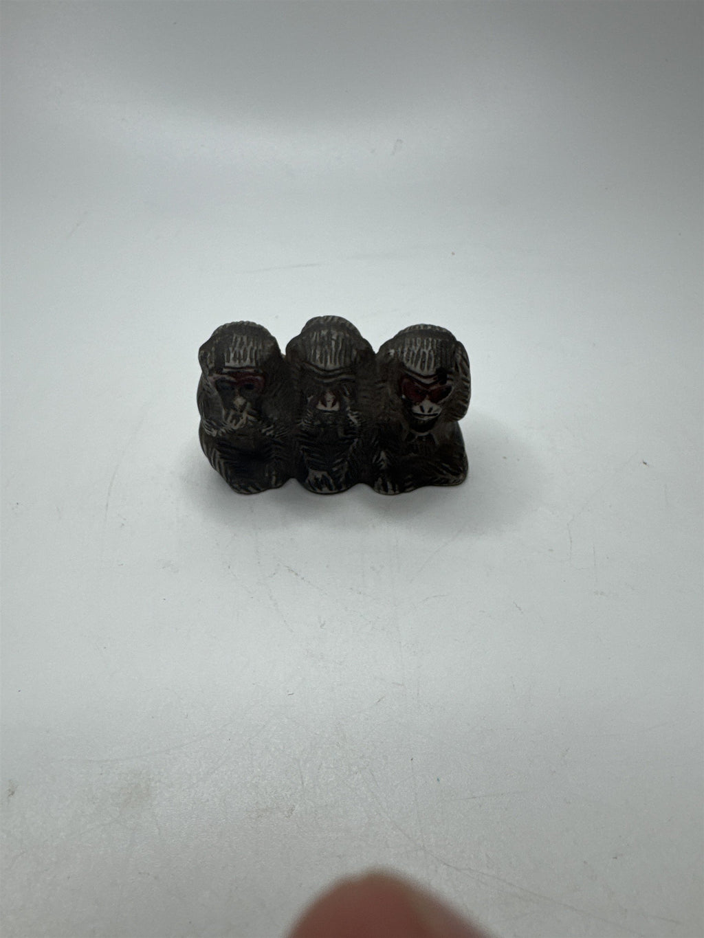 Vtg Miniature Wise Monkeys Speak No Evil See No Evil Hear No Evil Figurine JAPAN