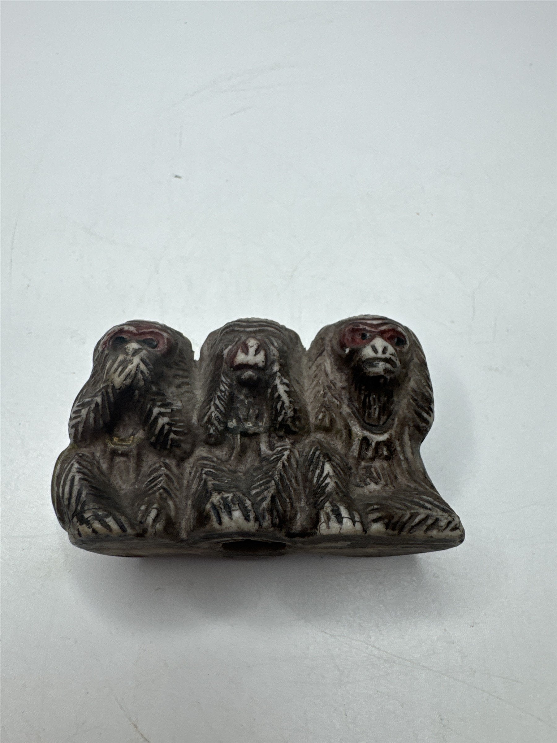 Vtg Miniature Wise Monkeys Speak No Evil See No Evil Hear No Evil Figurine JAPAN