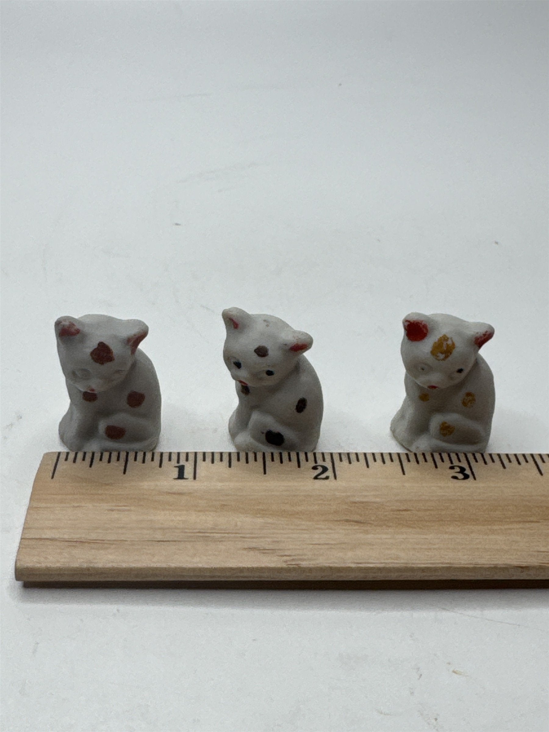 Set of 3 Miniature Japan Porcelain Kittens Cat Figurines Vintage Decor