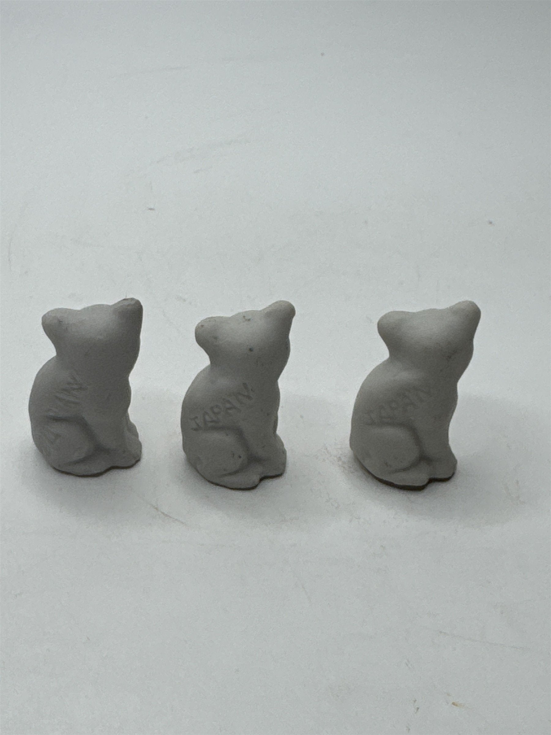 Set of 3 Miniature Japan Porcelain Kittens Cat Figurines Vintage Decor