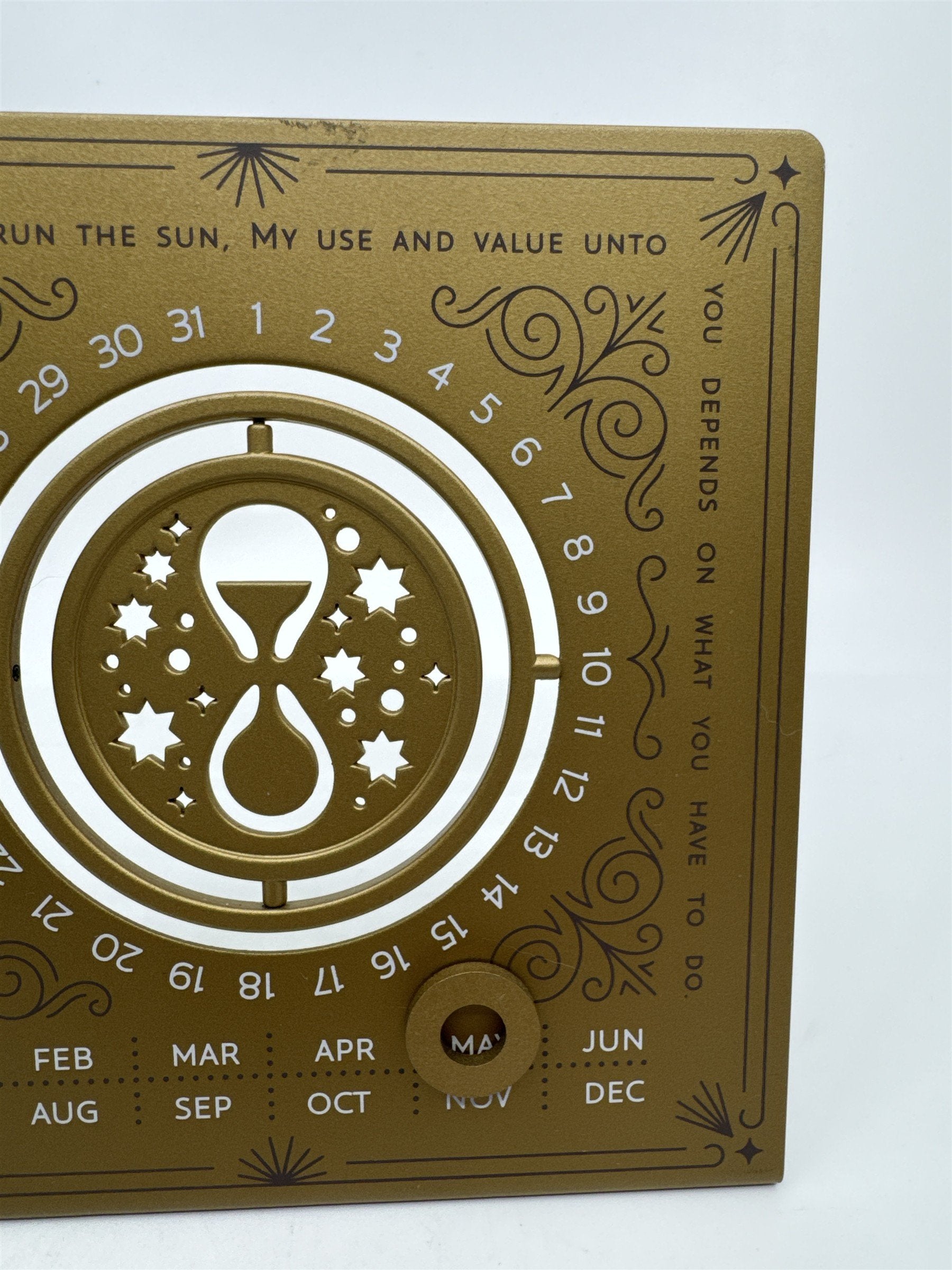 Harry Potter Hallmark Gold Perpetual Desk Calendar Time Turner W/ Magnet