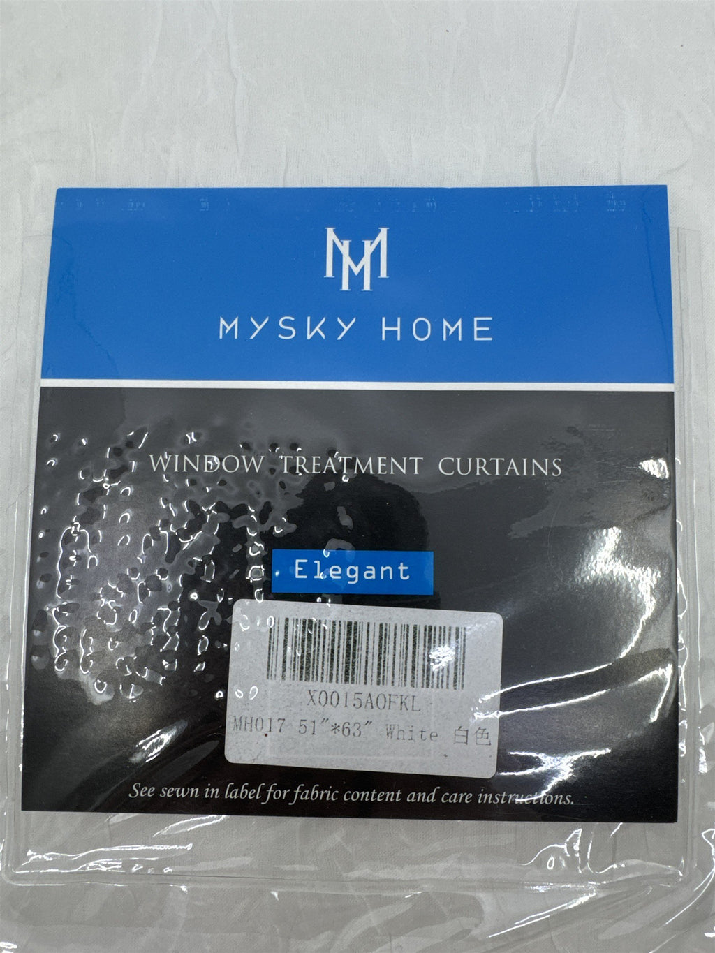 Set of Two Mysky Home White Elegant Window Treatment Curtains 51" x 63"