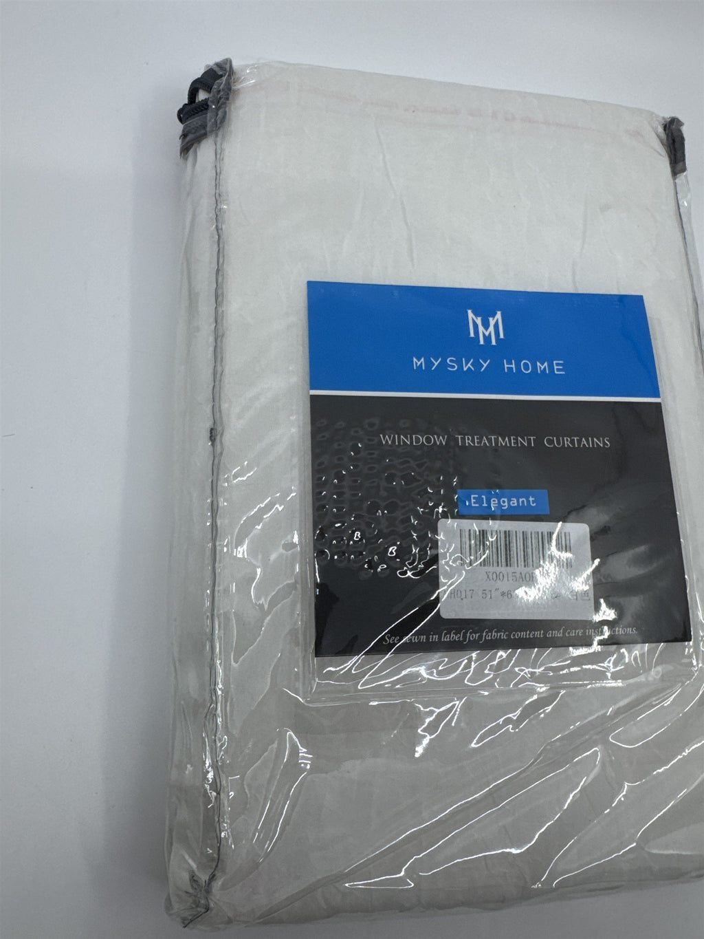 Set of Two Mysky Home White Elegant Window Treatment Curtains 51" x 63"