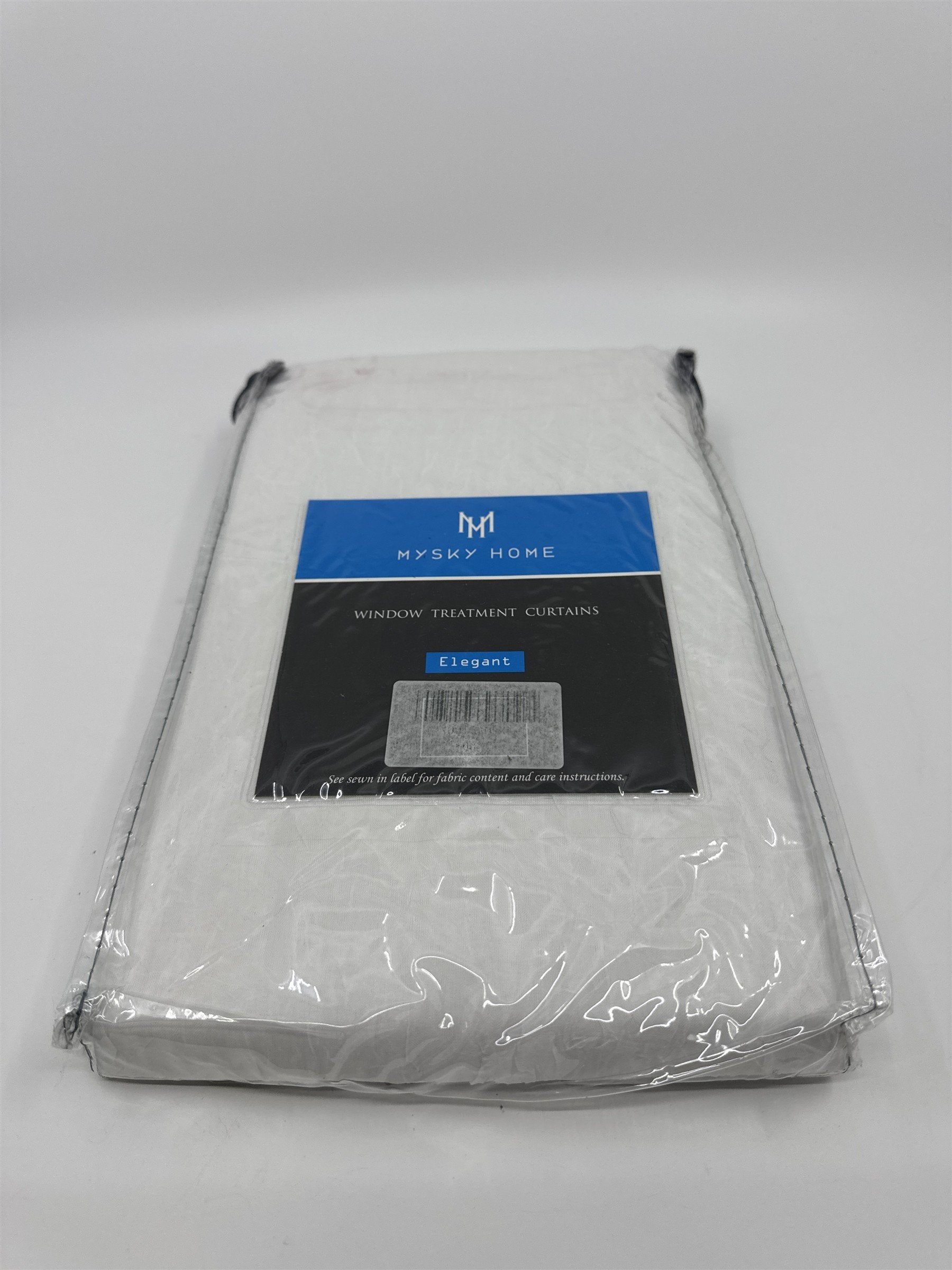 Set of Two Mysky Home White Elegant Window Treatment Curtains 51" x 63"
