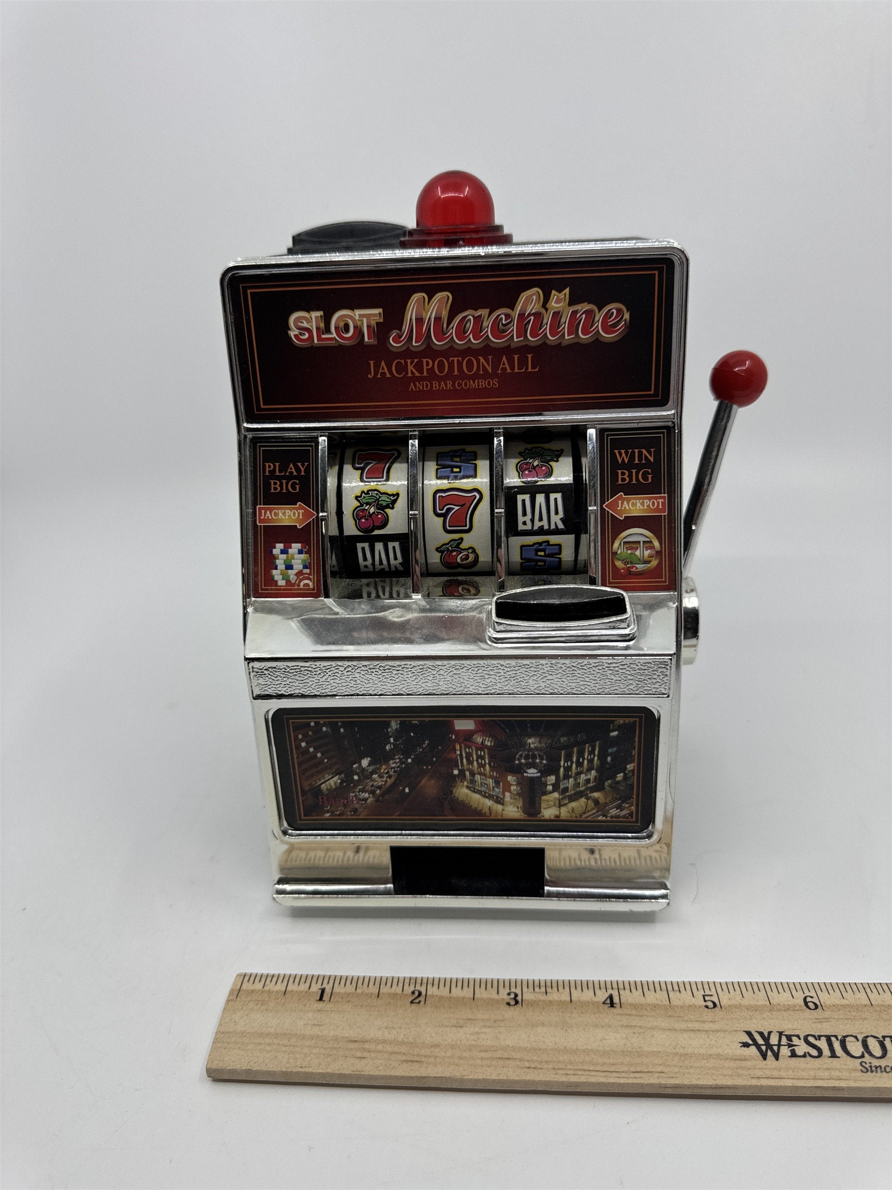 Slot Machine Money Bank Casino Toy Game Toy Piggy Bank Lights Up