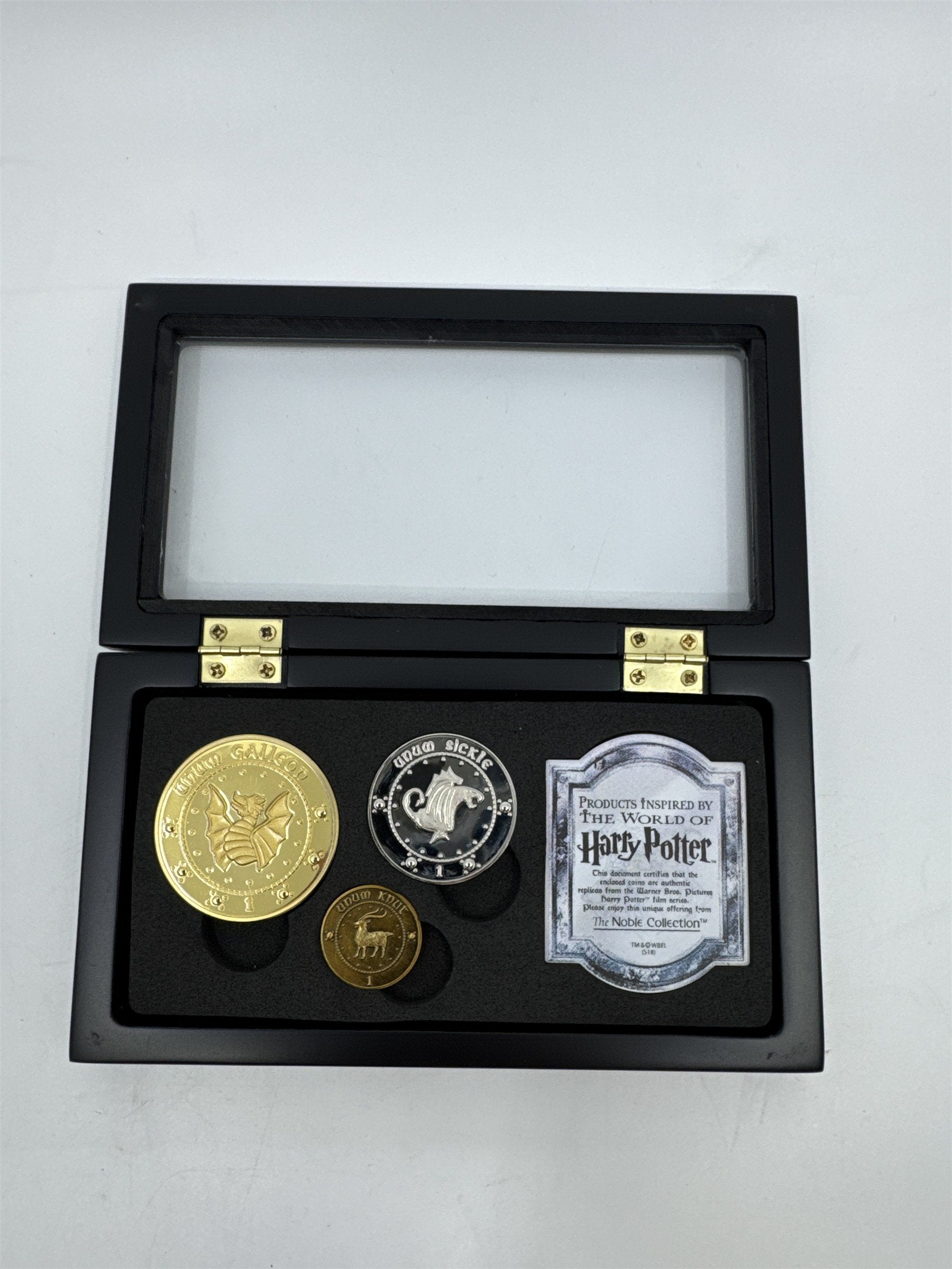 Harry Potter Gringotts Bank Coin Collection W/ Case Noble Collection