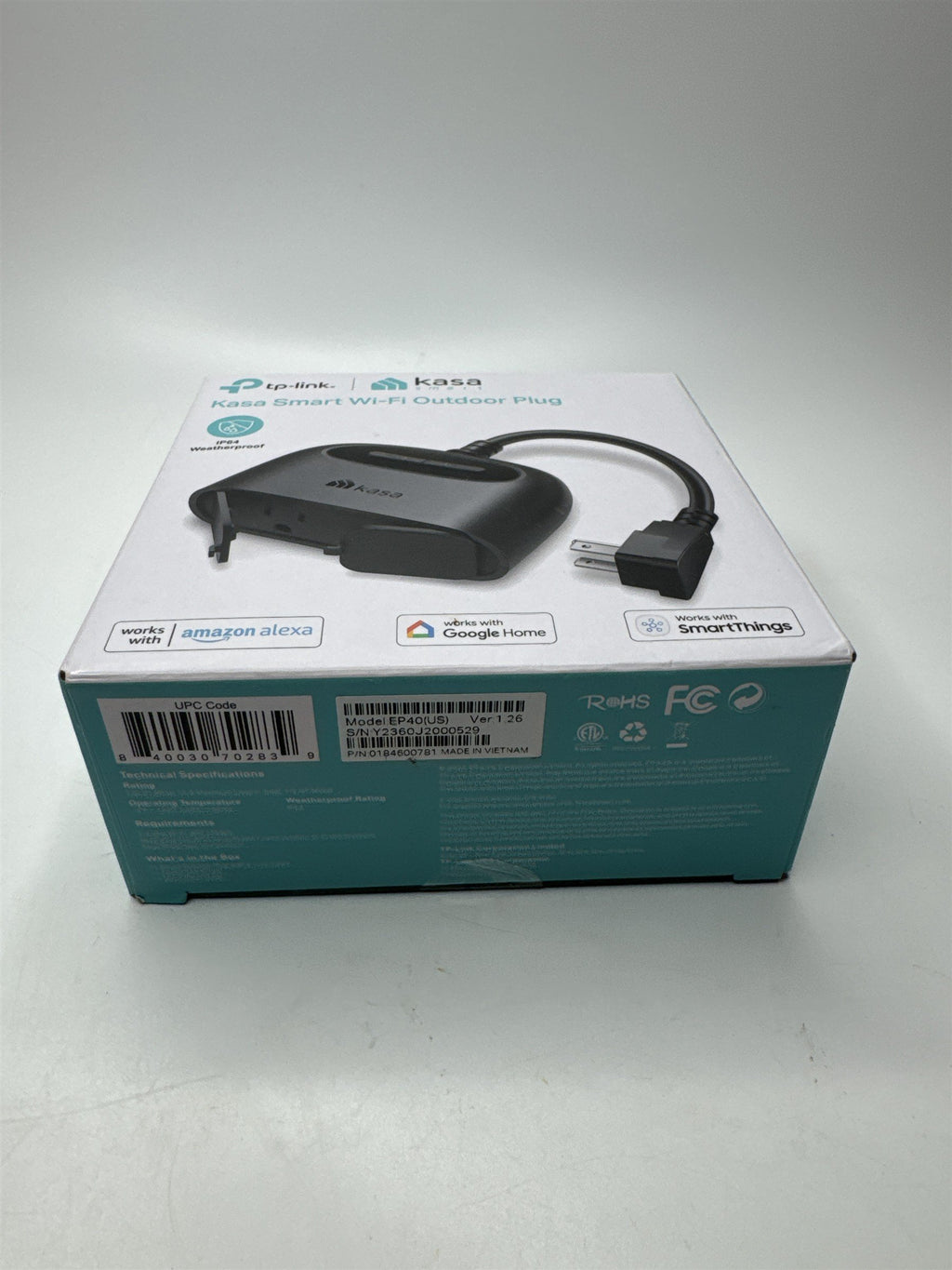 Kasa TP-Link Smart Wi-Fi Outdoor Plug (2 Outlets) IP64 Weatherproof EP40 (US)