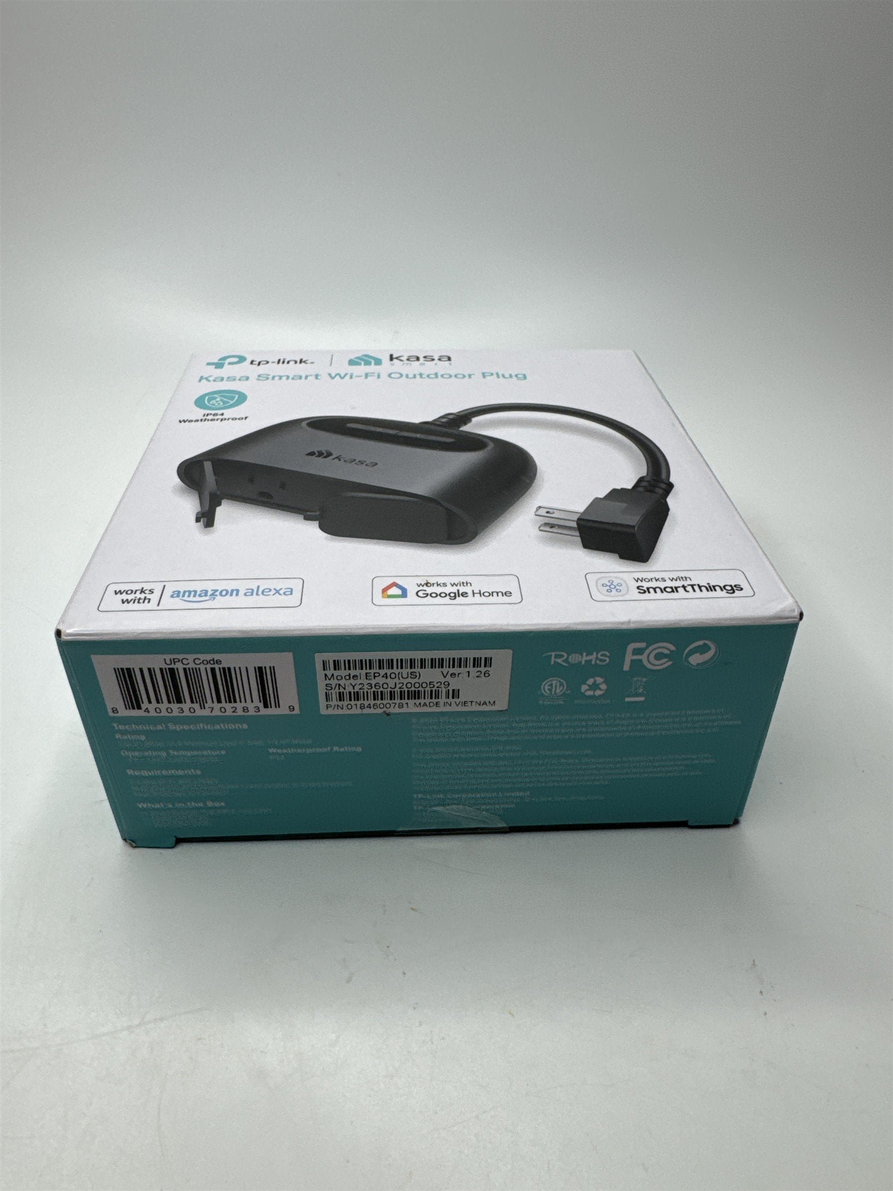 Kasa TP-Link Smart Wi-Fi Outdoor Plug (2 Outlets) IP64 Weatherproof EP40 (US)