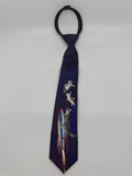 Purple Cosmic/Galaxy Zip Up Business Tie With Cats and Rocket
