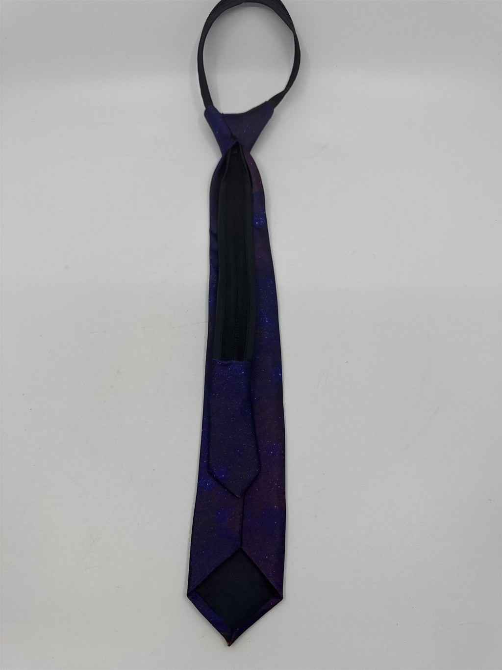 Purple Cosmic/Galaxy Zip Up Business Tie With Cats and Rocket