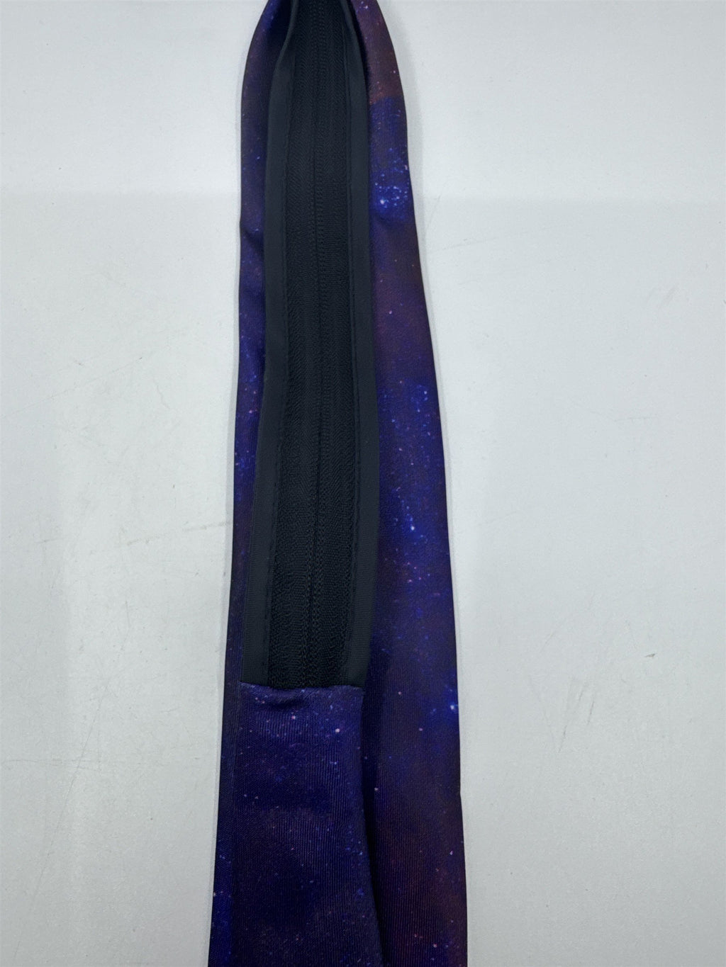 Purple Cosmic/Galaxy Zip Up Business Tie With Cats and Rocket