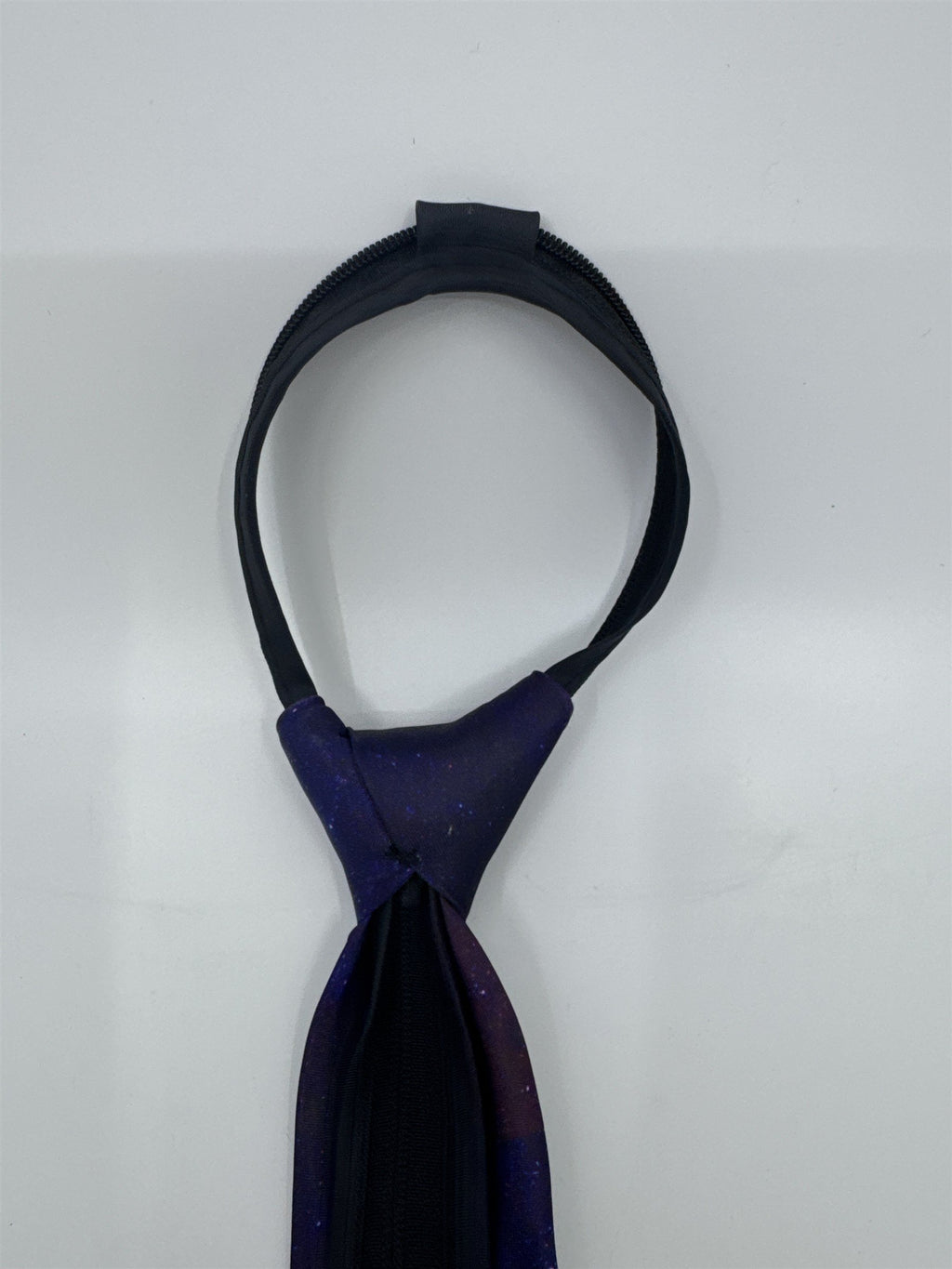 Purple Cosmic/Galaxy Zip Up Business Tie With Cats and Rocket