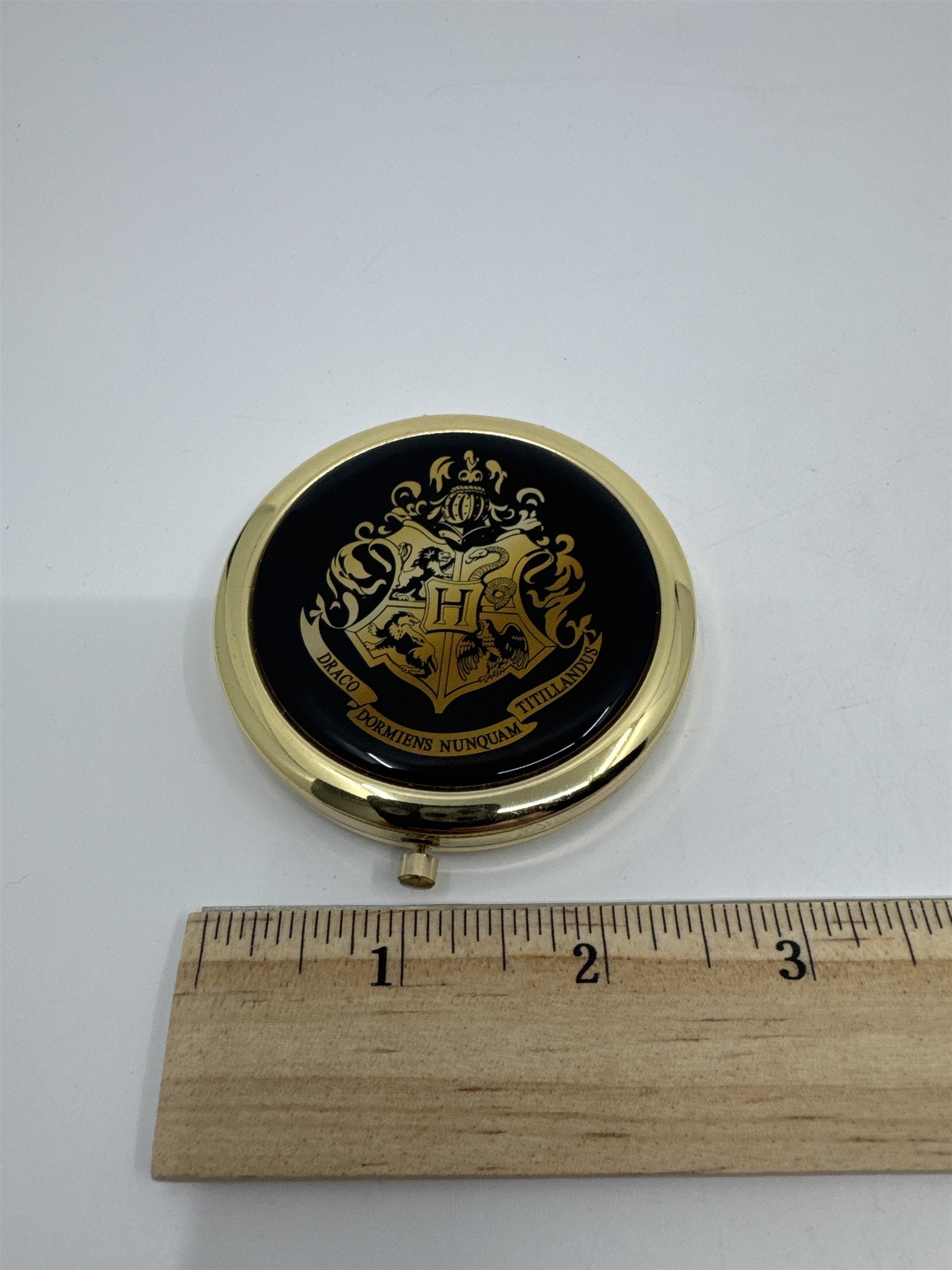Gold And Black Harry Potter Hogwart's Crest Compact Mirror Fab NY