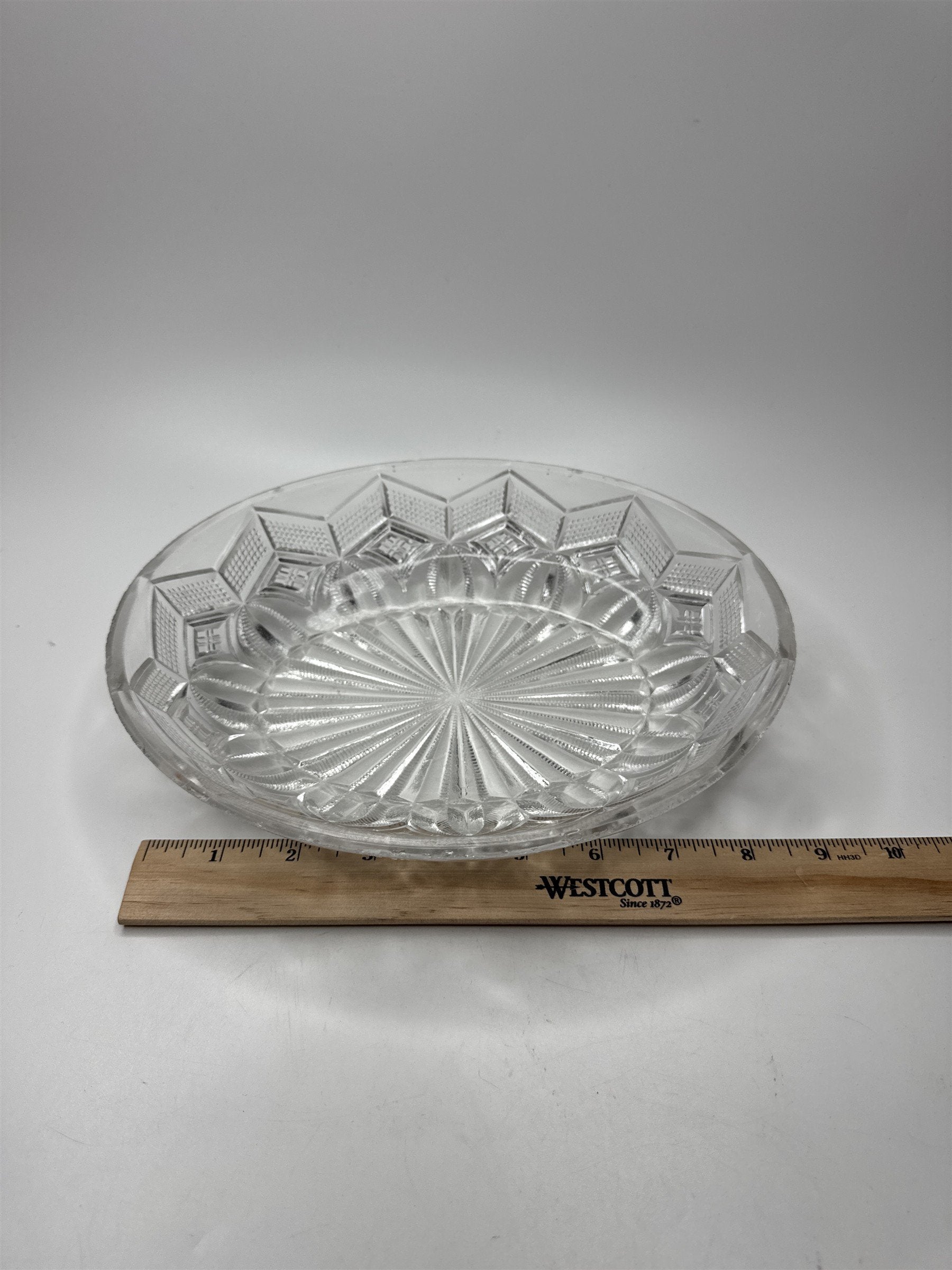 VINTAGE Depression Glass Sugar Bowl w/ Chipped Edge Retro Kitchenware