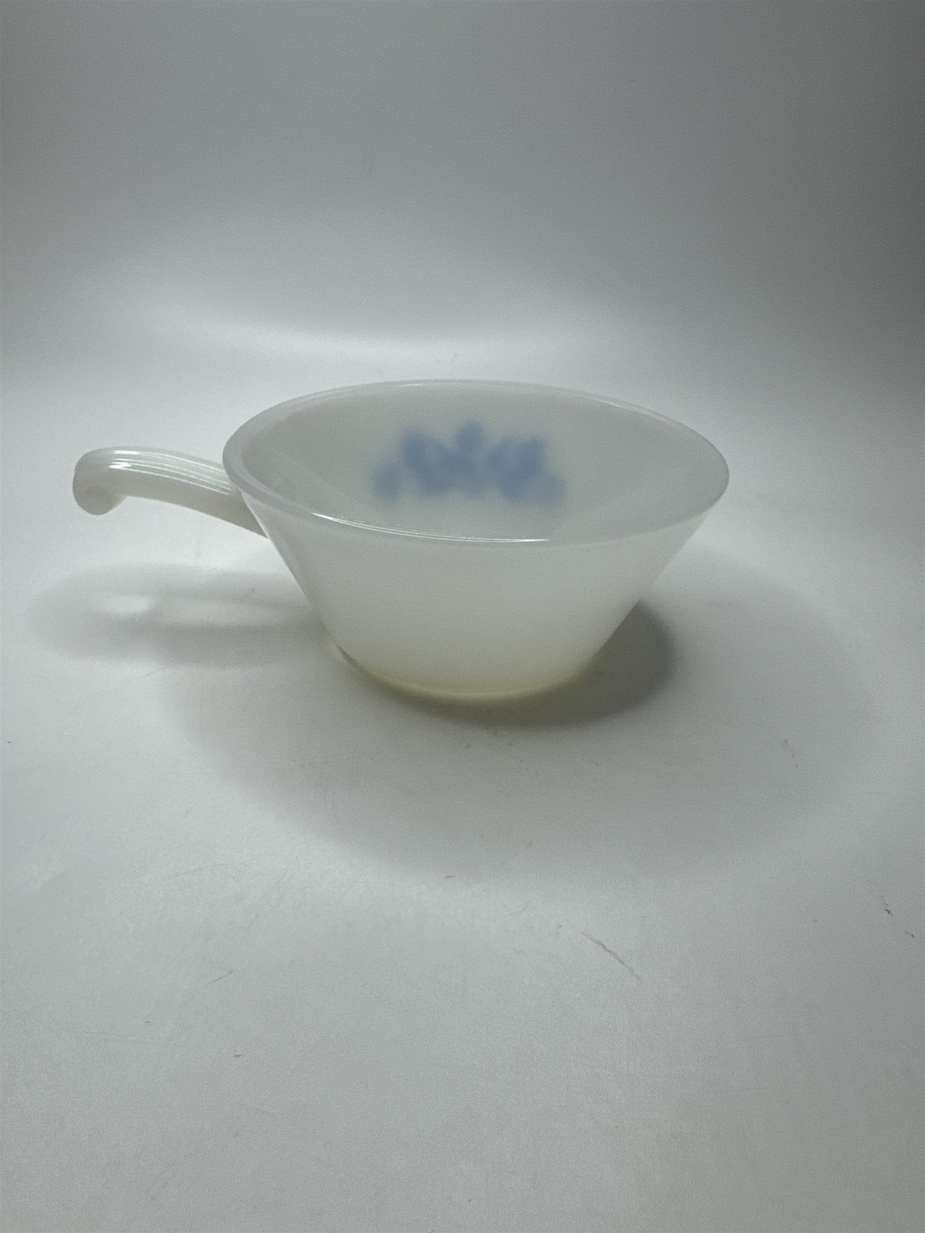 Vintage FireKing Blue Cornflower Handled Bowl Anchor Hocking Oven Safe