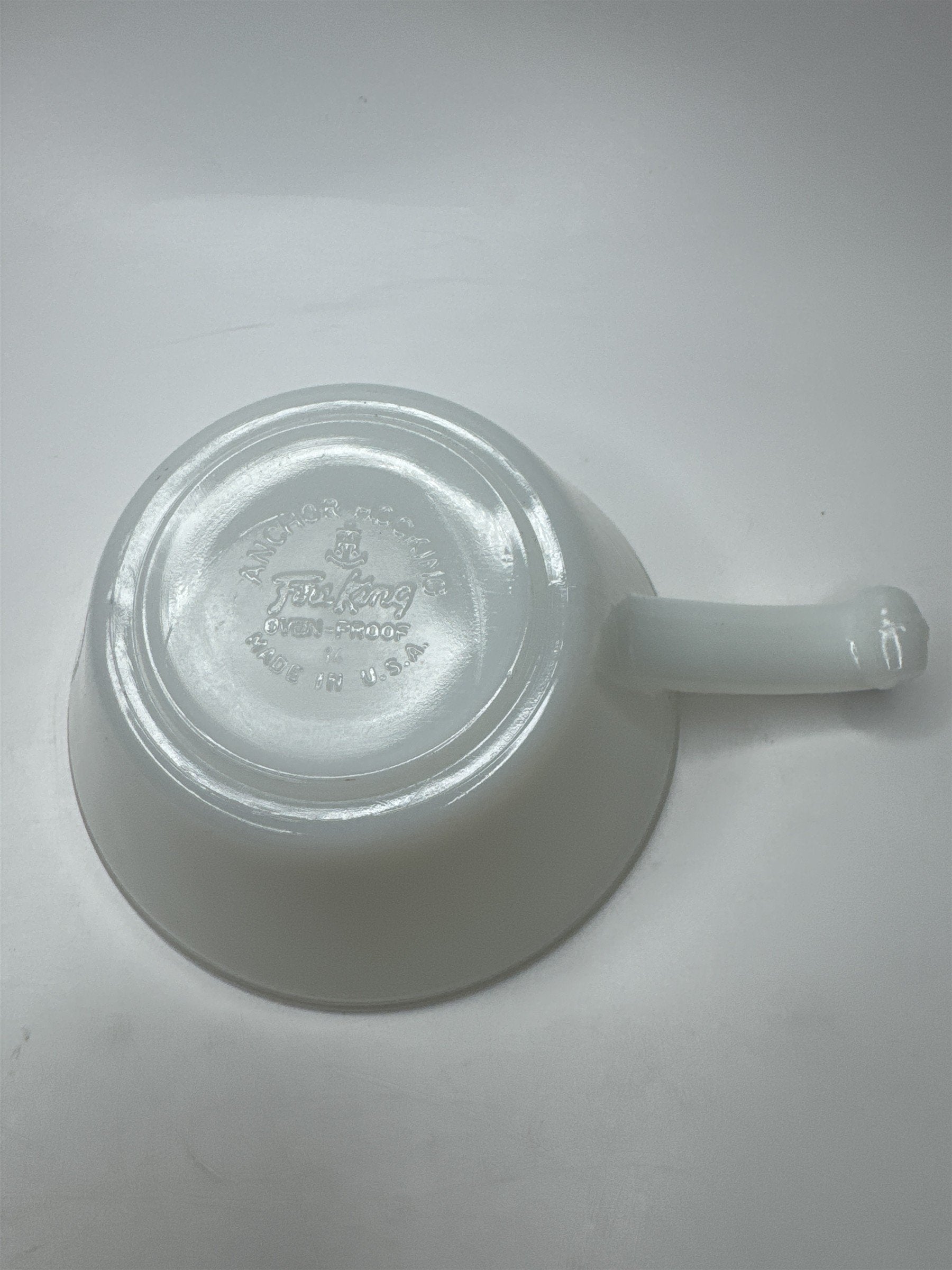 Vintage FireKing Blue Cornflower Handled Bowl Anchor Hocking Oven Safe