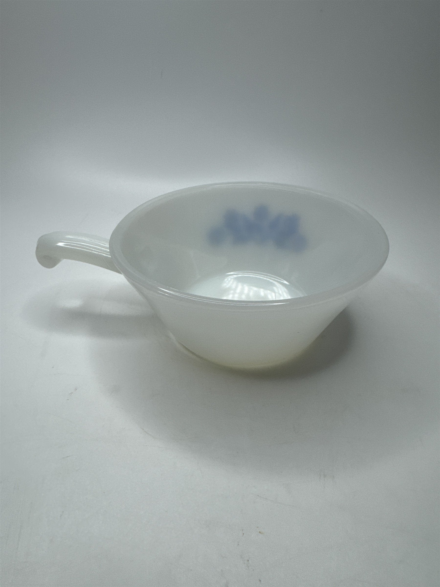 Vintage FireKing Blue Cornflower Handled Bowl Anchor Hocking Oven Safe