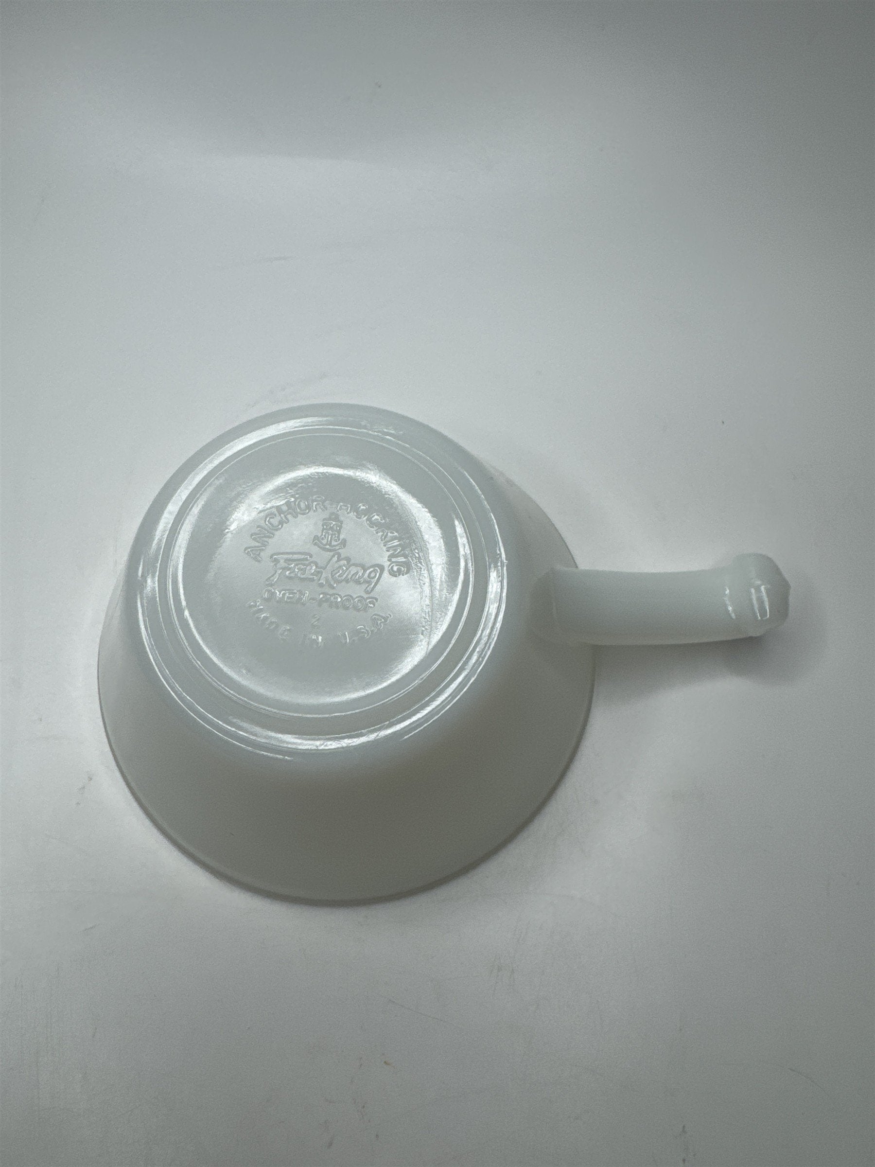 Vintage FireKing Blue Cornflower Handled Bowl Anchor Hocking Oven Safe