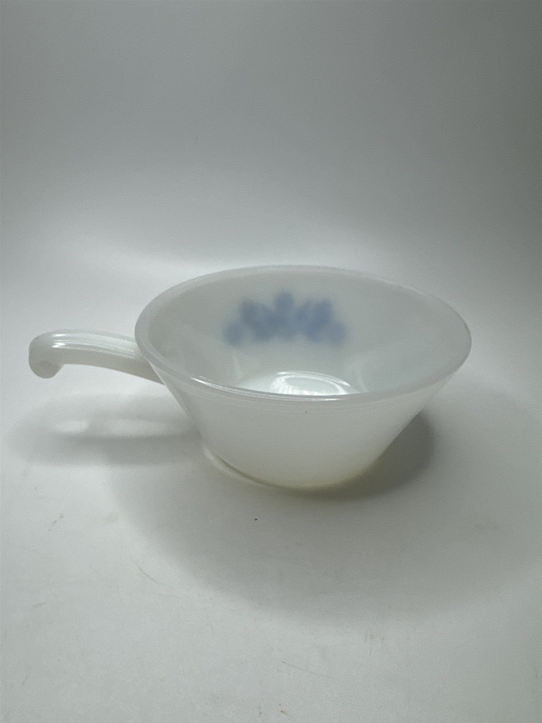 Vintage FireKing Blue Cornflower Handled Bowl Anchor Hocking Oven Safe