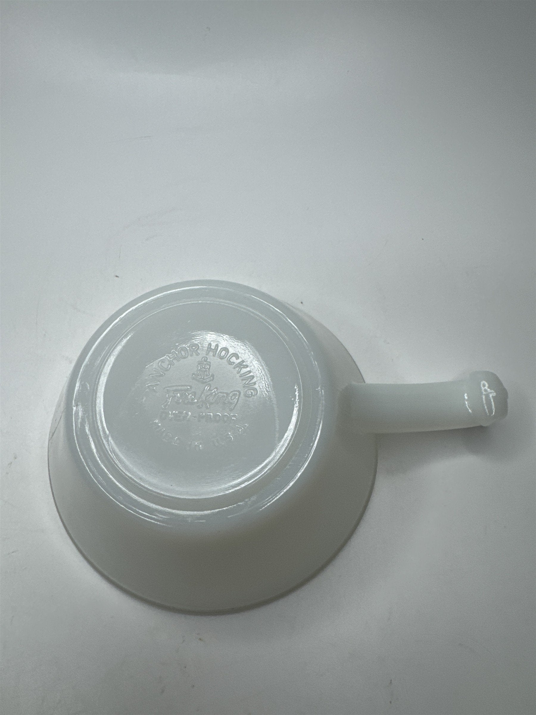 Vintage FireKing Blue Cornflower Handled Bowl Anchor Hocking Oven Safe