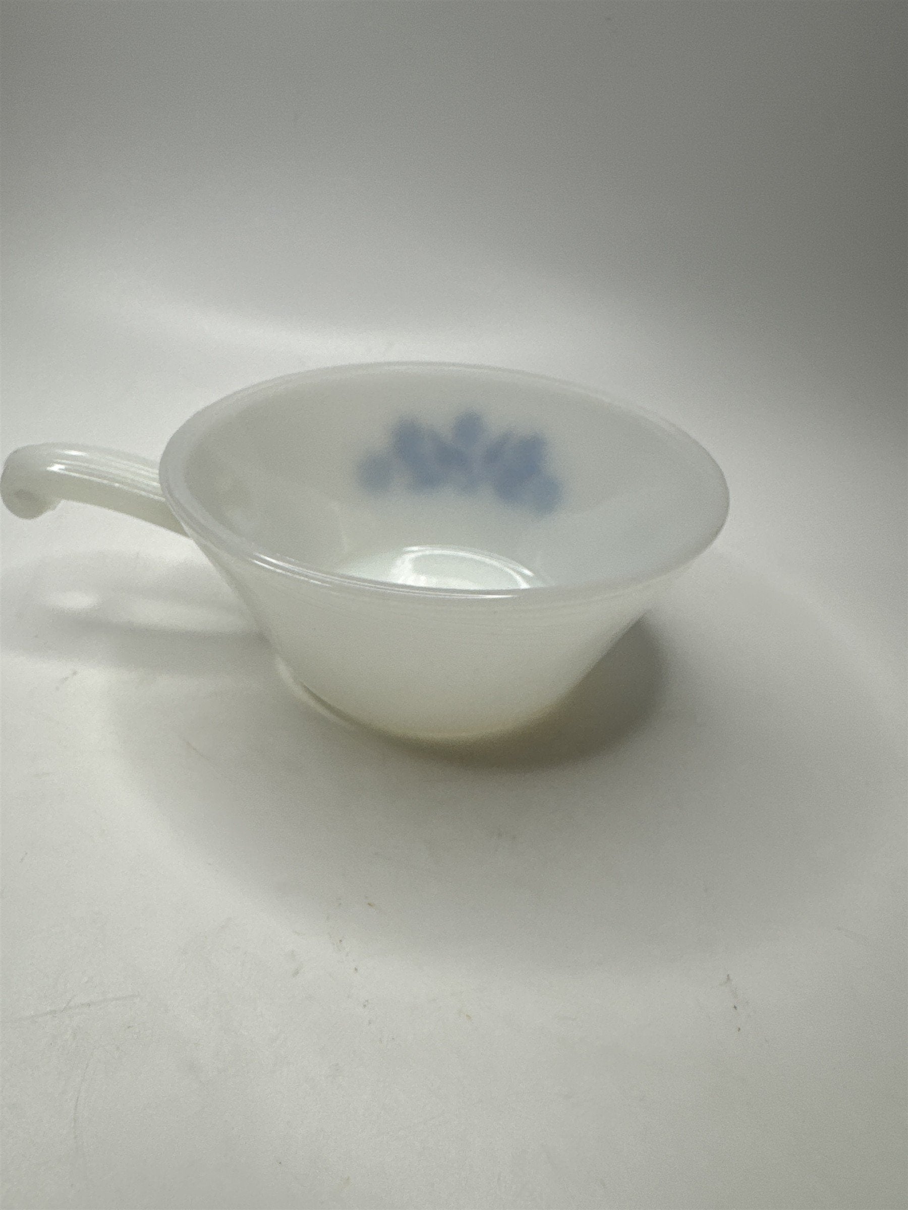 Vintage FireKing Blue Cornflower Handled Bowl Anchor Hocking Oven Safe