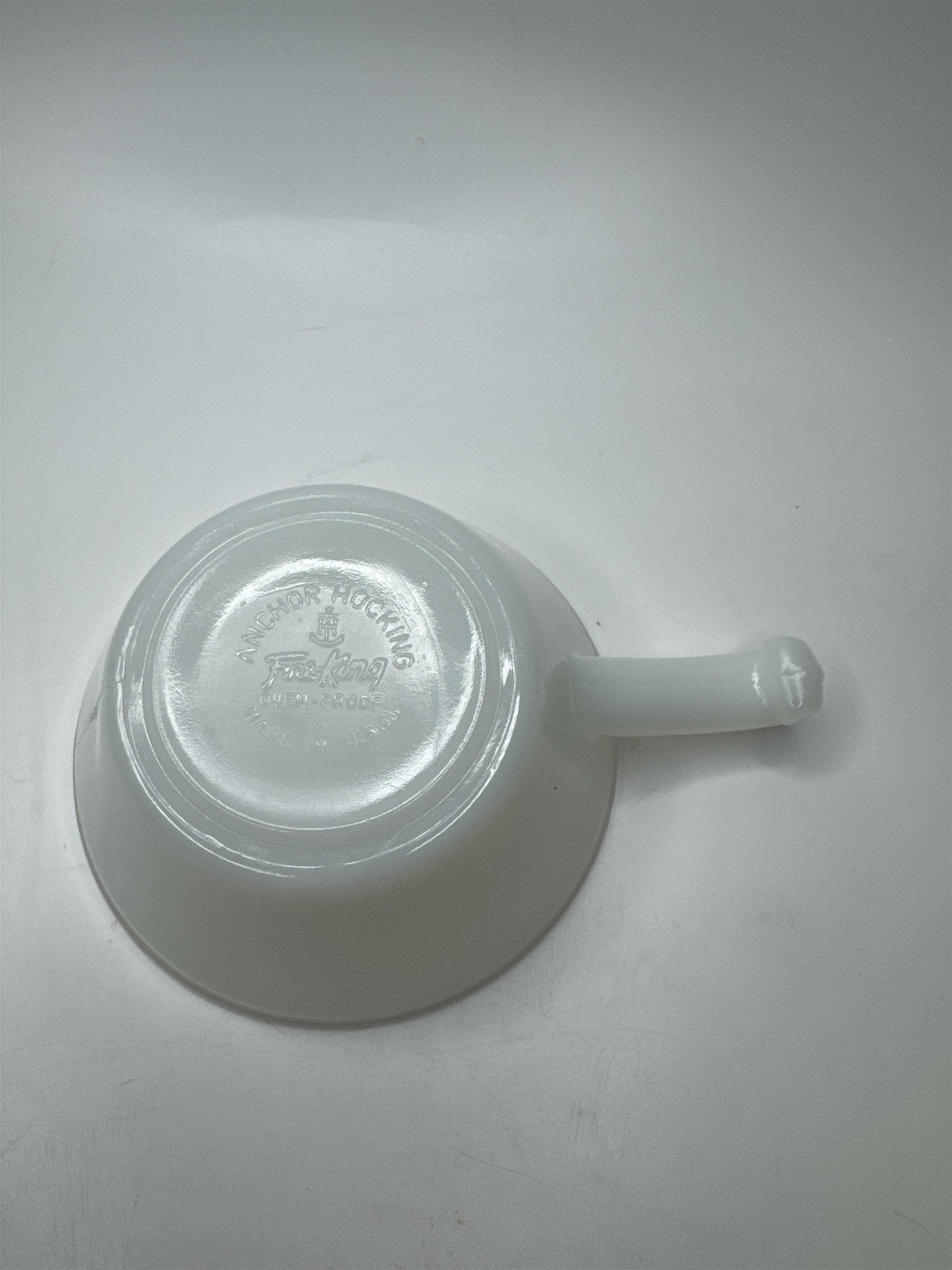 Vintage FireKing Blue Cornflower Handled Bowl Anchor Hocking Oven Safe