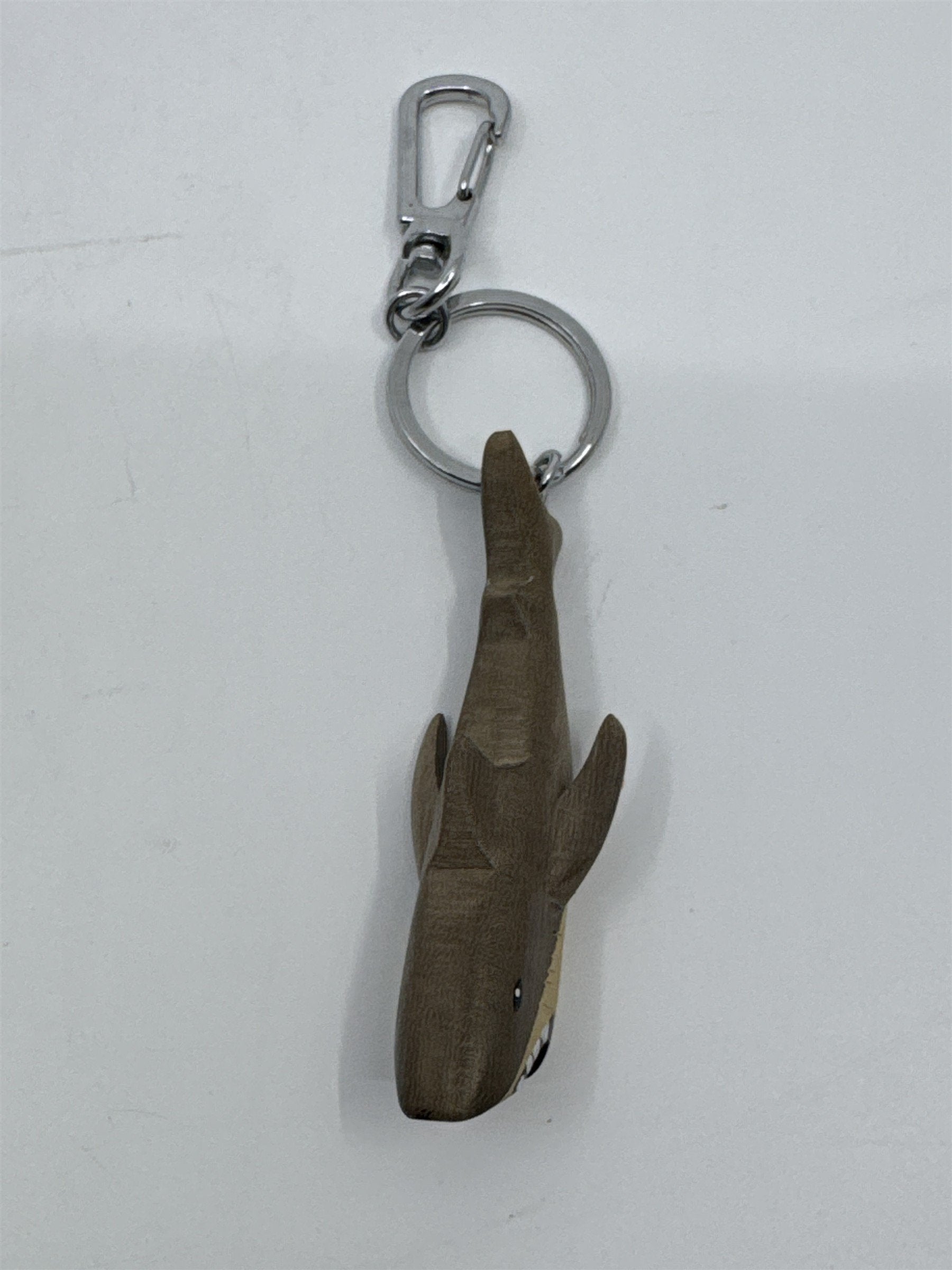 Shark Wood Carved Keychain Fierce/Scary Ocean Shark