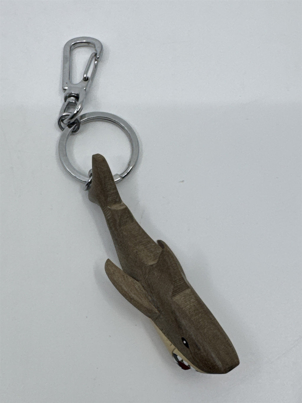 Shark Wood Carved Keychain Fierce/Scary Ocean Shark