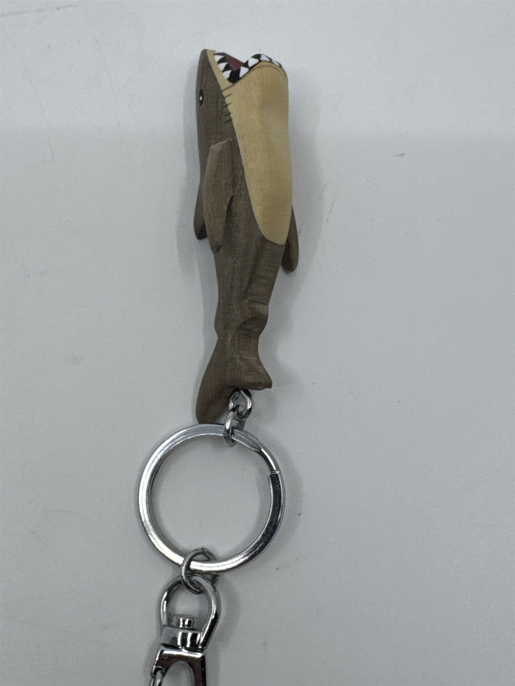 Shark Wood Carved Keychain Fierce/Scary Ocean Shark