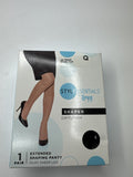 L'eggs Style Essentials 1 Pair Shaper Pantyhose Extended Shaping Size Q Black