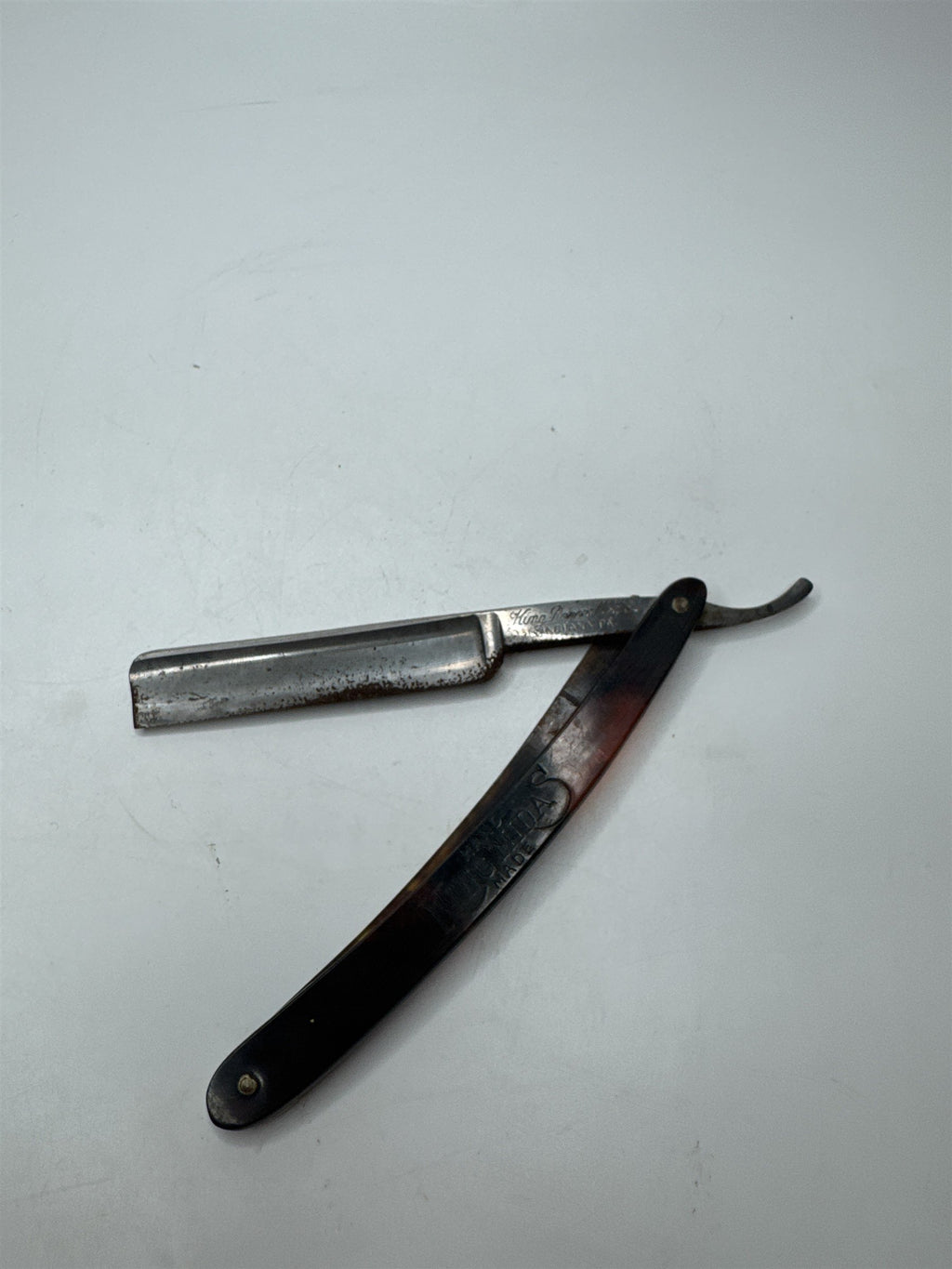 ANTIQUE Hand Made KING MIDAS Indiana PA Straight Edge Face Razor (Cracked)
