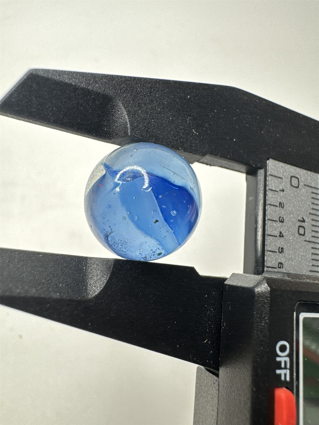 Vintage Art Swirl Glass Marble 0.64"/16.3mm Blue/Clear Swirl Played Marble