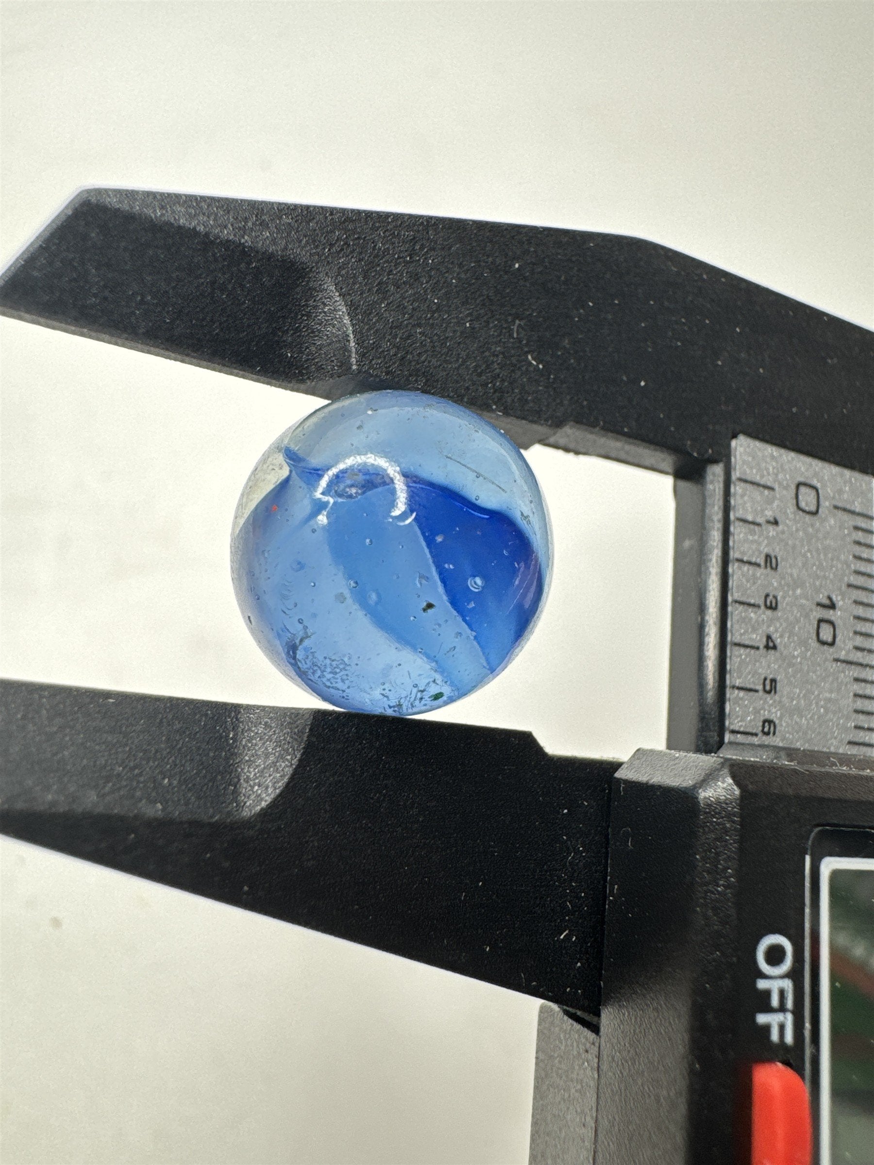 Vintage Art Swirl Glass Marble 0.64"/16.3mm Blue/Clear Swirl Played Marble