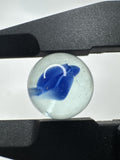 Vintage Art Swirl Glass Marble 0.63"/16.1mm Blue/Clear Swirl Played Marble