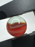 Vintage Art Swirl Glass Marble 0.62"/15.9mm Red/Gray/Clear Swirl Played Marble