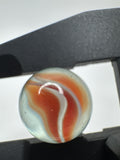 Vintage Art Swirl Glass Marble 0.62"/15.8mm Orange/Gray/Whte Swirl Played Marble